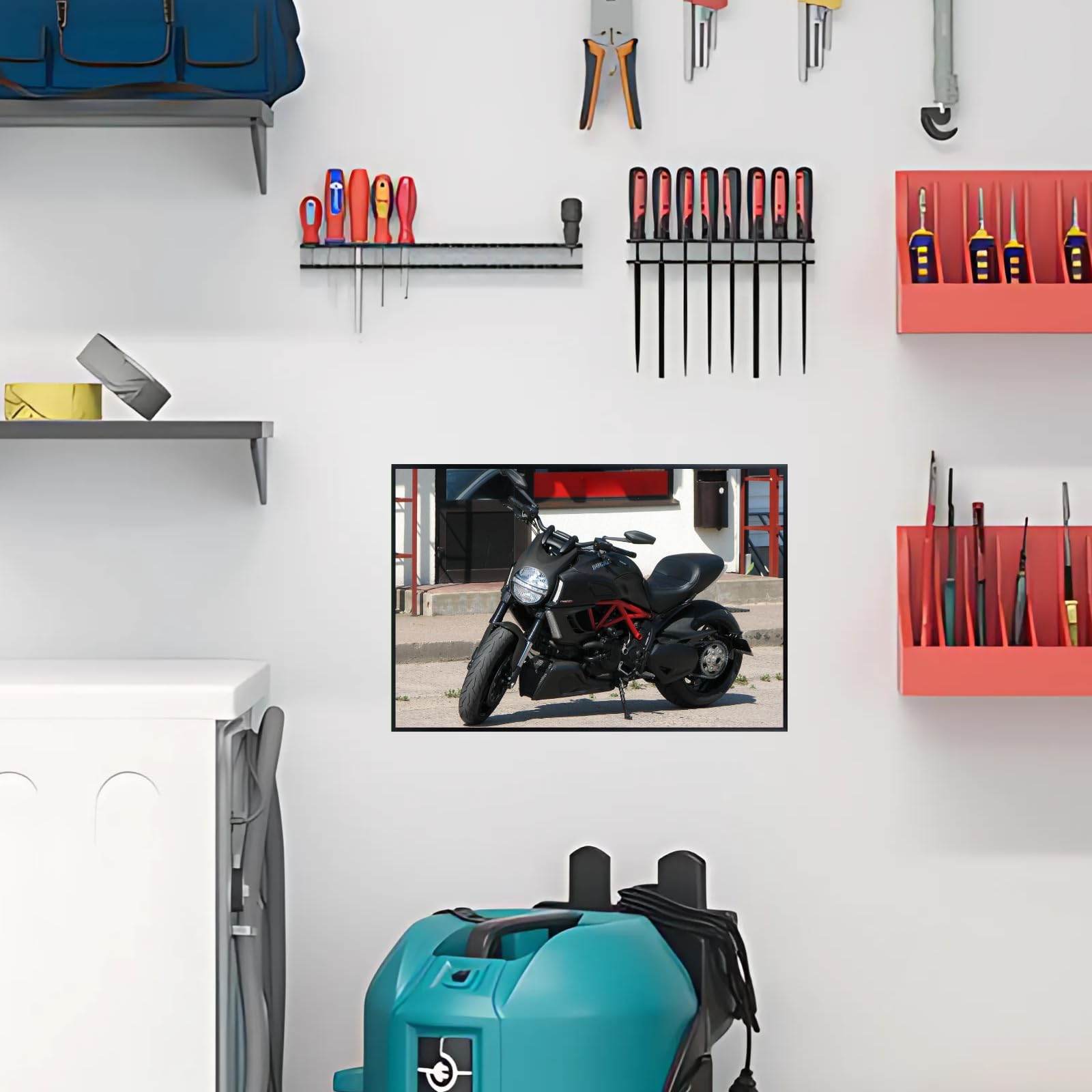 Ducati Diavel Motorcycle Poster - Sport Cruiser Wall Art Print for Garage, Living Room or Office