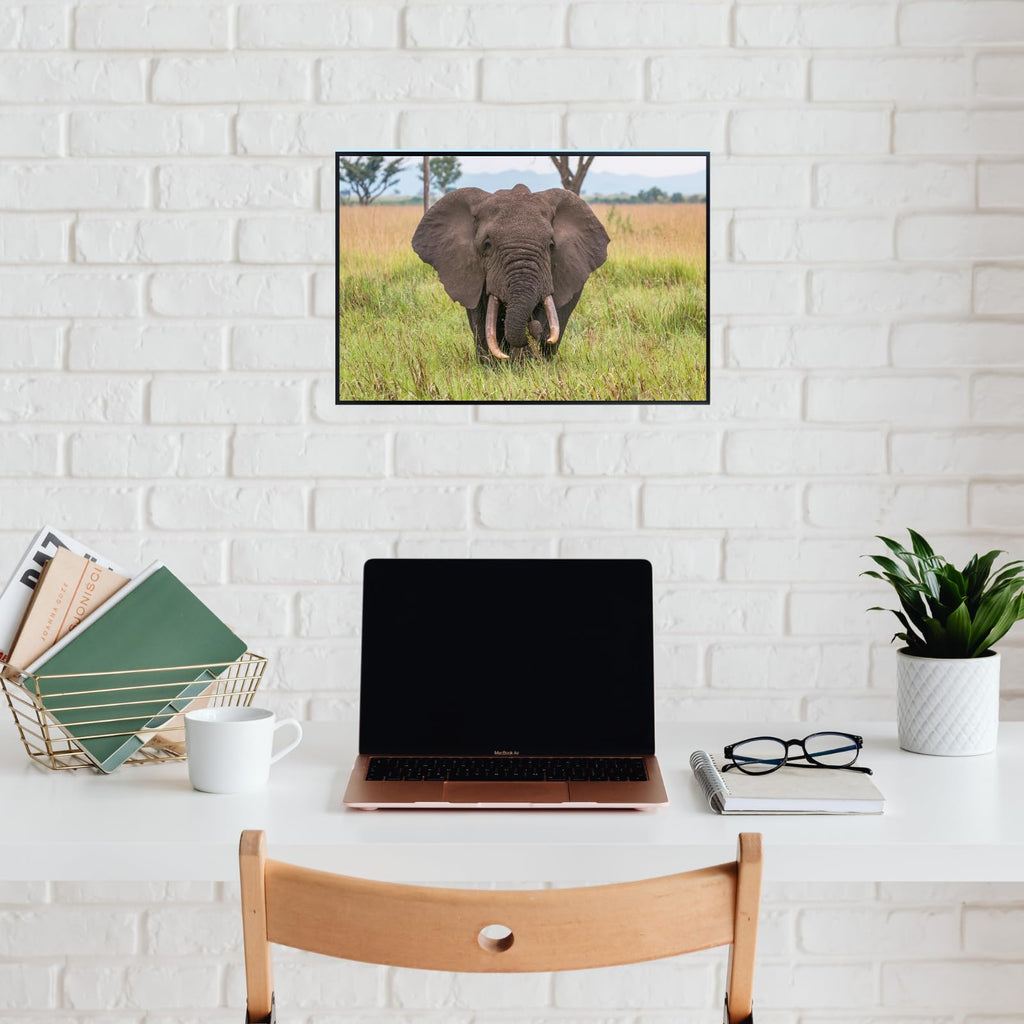 African Elephant Wall Art – Wildlife Animal Canvas Print – Safari Home Decor for Living Room, Bedroom, Kids Room – Gifts for Animal Lovers
