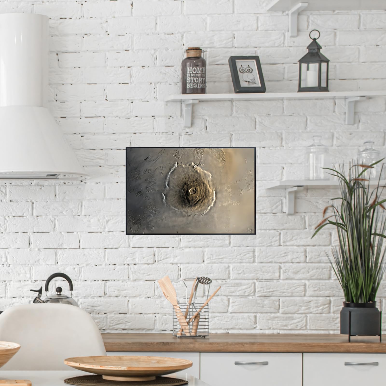 Blessed Posters Olympus Mons Poster – Space Wall Art Print of Mars Volcano for Bedroom, Living Room, Office, or Home Decor – Astronomy Galaxy Photography Artwork