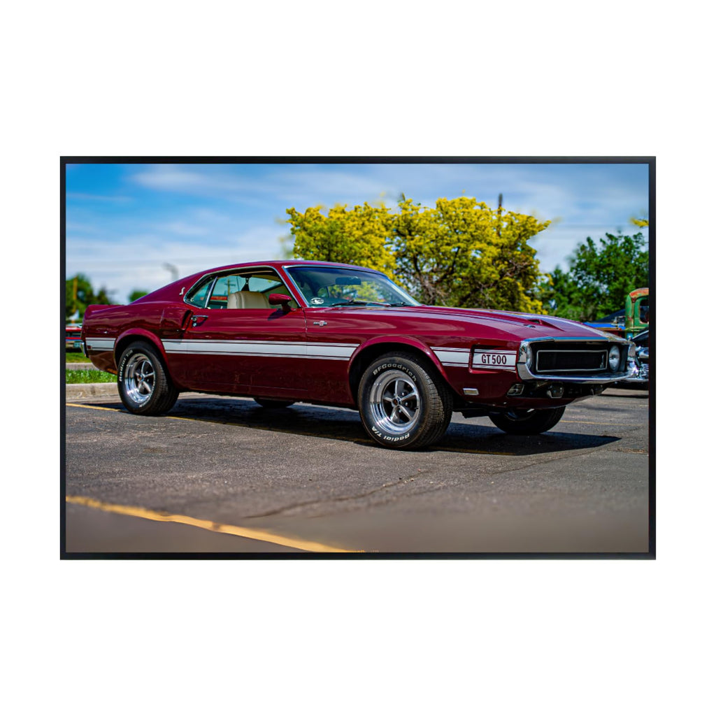 Blessed Posters Shelby GT Poster – Classic Muscle Car Wall Art Print – Retro American Auto Poster for Garage Office Bedroom Living Room Décor