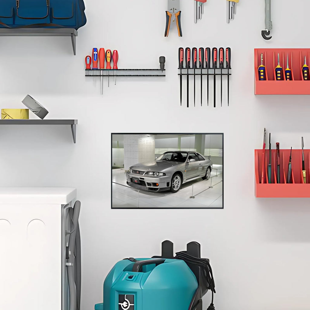 Blessed Posters Nissan GT-R R34 Wall Art – JDM Supercar Poster for Home, Office, or Garage – Iconic Japanese Sports Car Decor Print – Automotive Gift for Car Enthusiasts
