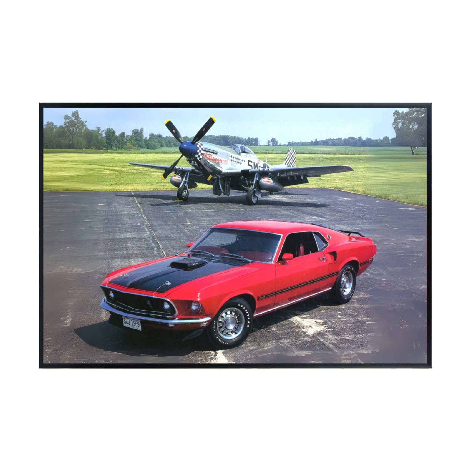 Blessed Posters Ford Mustang Poster – Vintage Muscle Car Wall Art for Garage Office Bedroom Living Room – Bold Automotive Décor Print