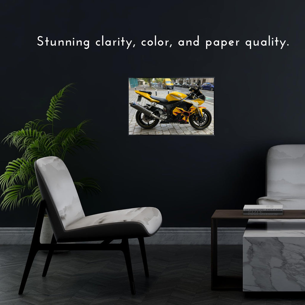 YAMAHA YZF R6 R46 Poster - Sport Motorcycle Wall Art for Garage, Living Room or Office