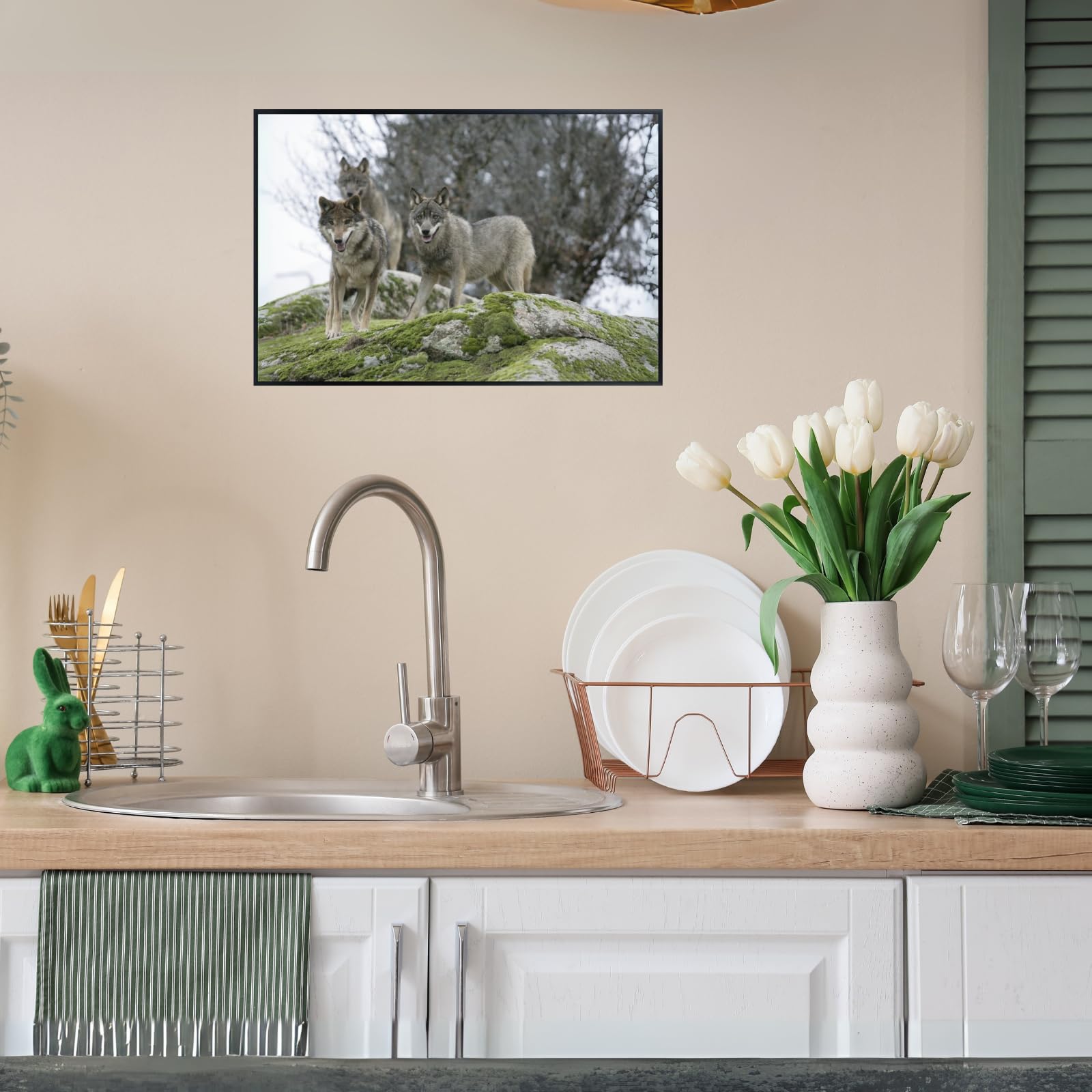Signatus Wolf Artwork Poster – Nature Wildlife Wall Art Print for Bedroom, Living Room, Office, or Home Décor