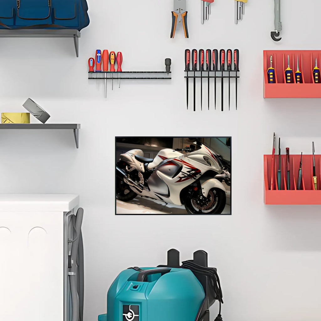 Suzuki Hayabusa Poster - Sport Motorcycle Wall Art for Garage, Home, Office or Living Room