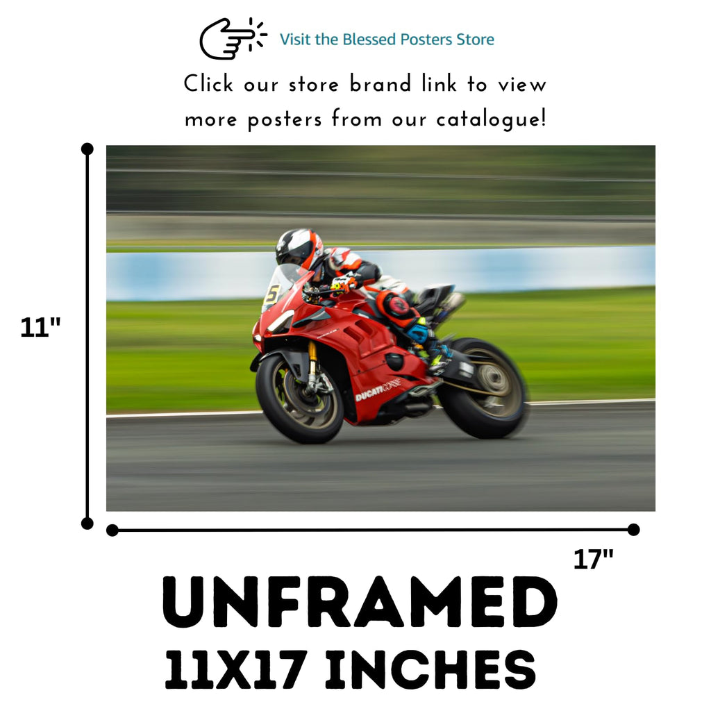 Ducati Panigale V4 Motorcycle Poster – Superbike Wall Art for Garage, Office, or Man Cave