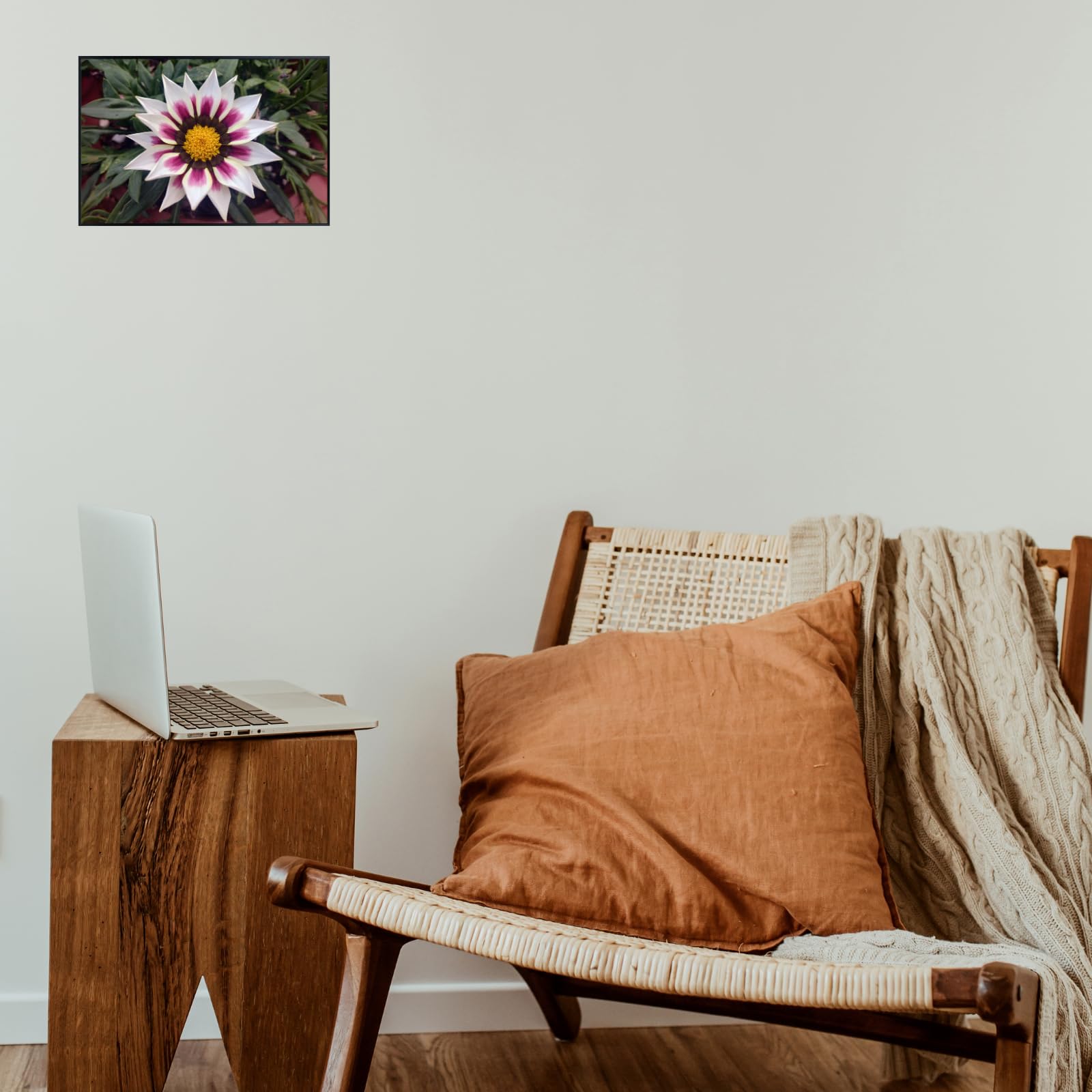 Gazania ‘Big Kiss White Flame’ Wall Art Poster – Vibrant Floral Botanical Print, Colorful Flower Home Decor for Living Room, Bedroom, or Office