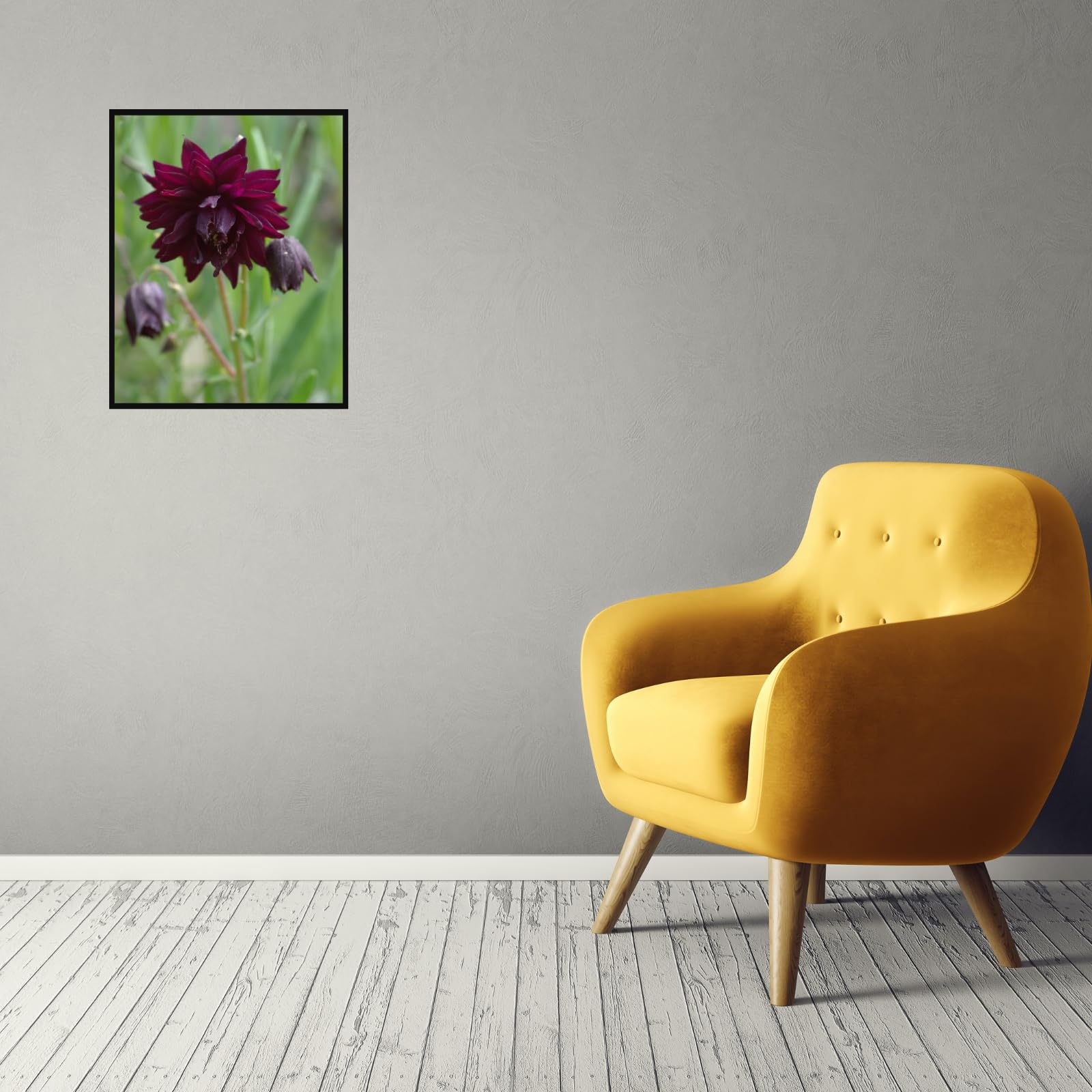 Purple Columbine Flower Poster – Botanical Wall Art Print for Home Decor, Vintage Floral Artwork for Living Room, Bedroom, Office