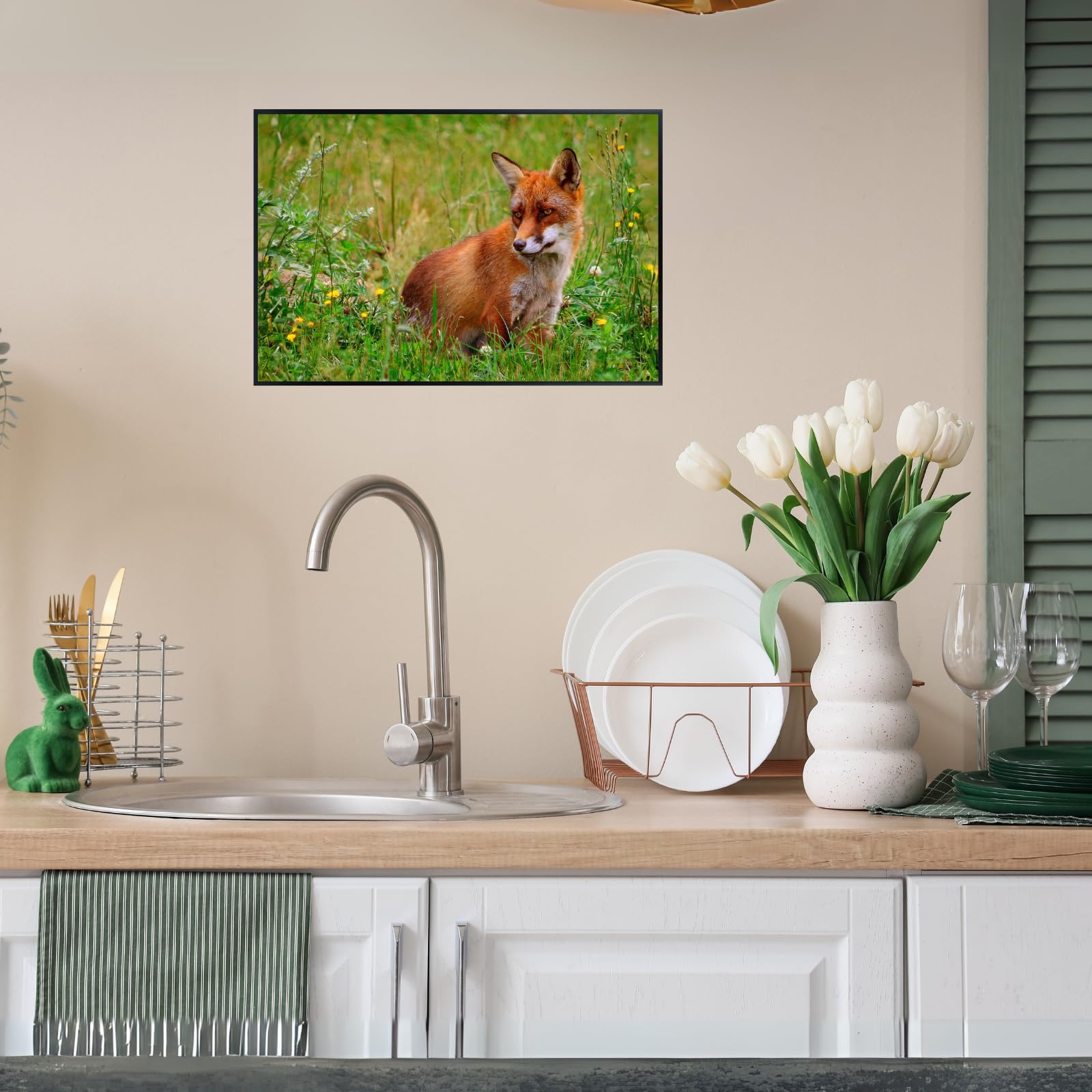 Wildlife Rod Raev Fox Poster – Nature Wall Art Print for Home, Office, Bedroom, or Study Spaces