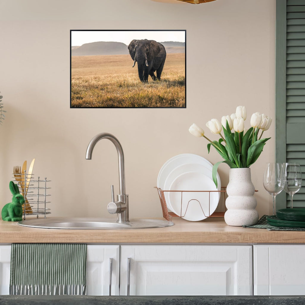National Park Elephant Wall Art – Wildlife Poster Print for Home, Bedroom, Living Room, or Office Décor