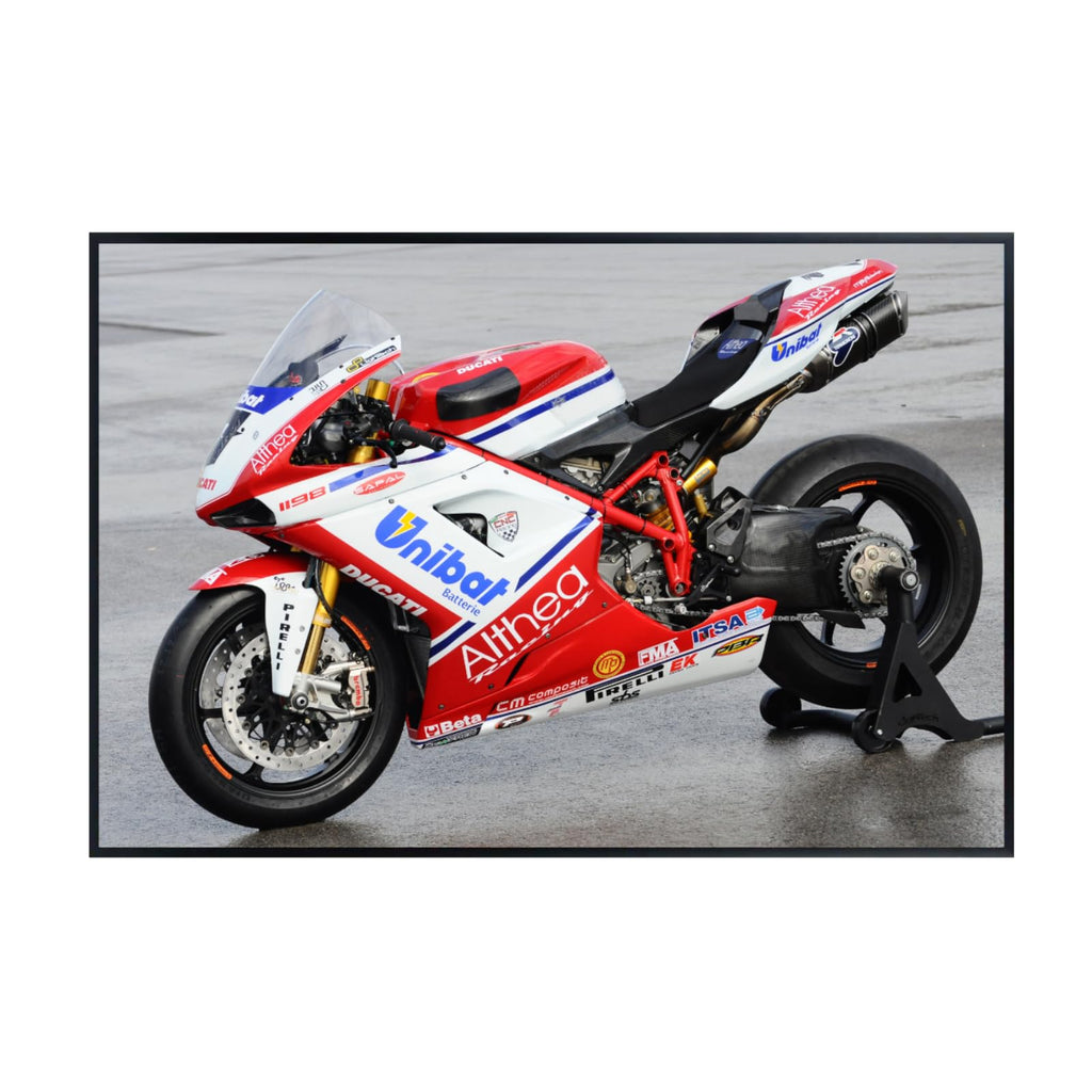 Ducati 1198 Motorcycle Poster - Sport Motorbike Wall Deco for Garage, Living Room or Man Cave