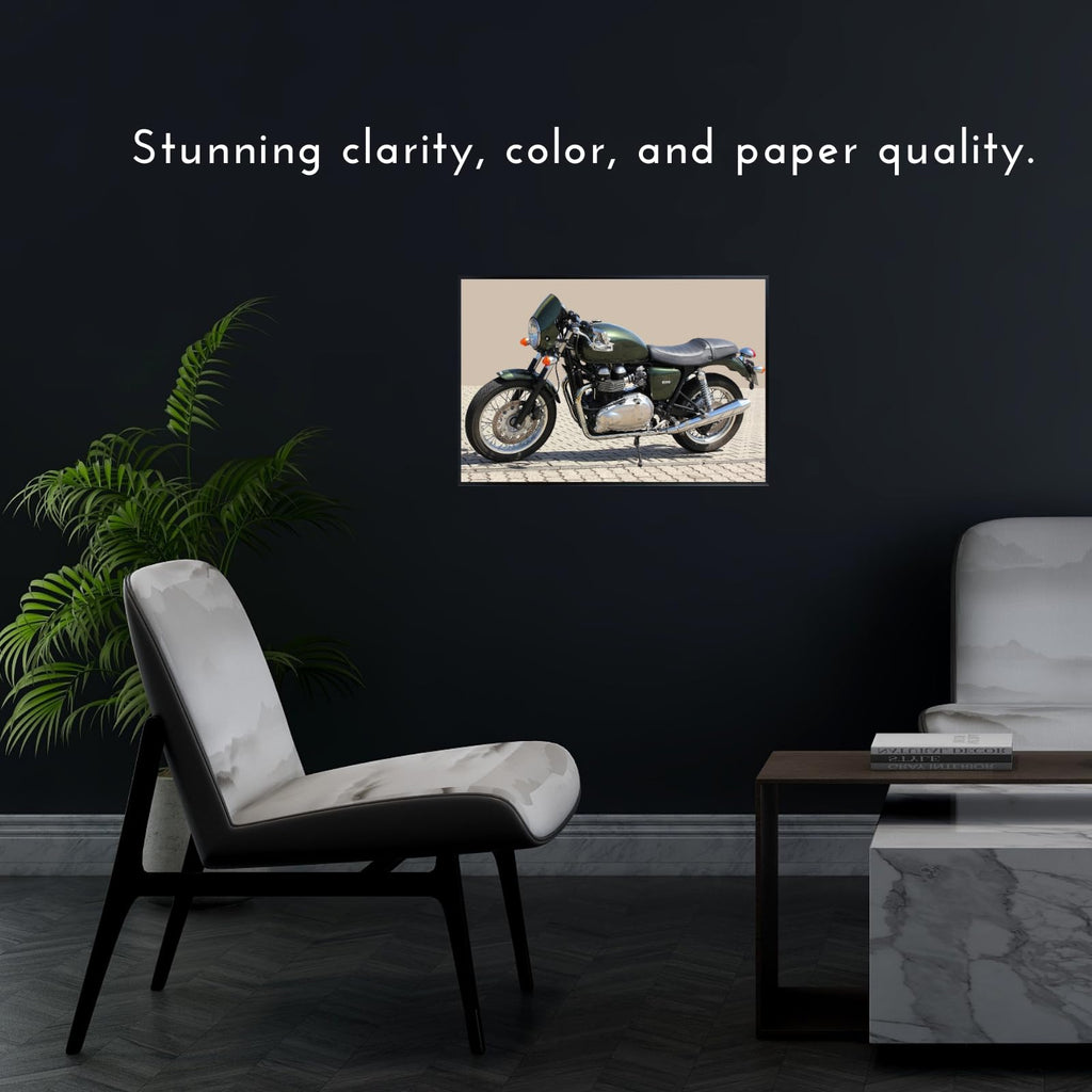Triumph Thruxton 900 Motorcycle Poster Cafe Racer Wall Art Decor for Garage, Office, or Living Room