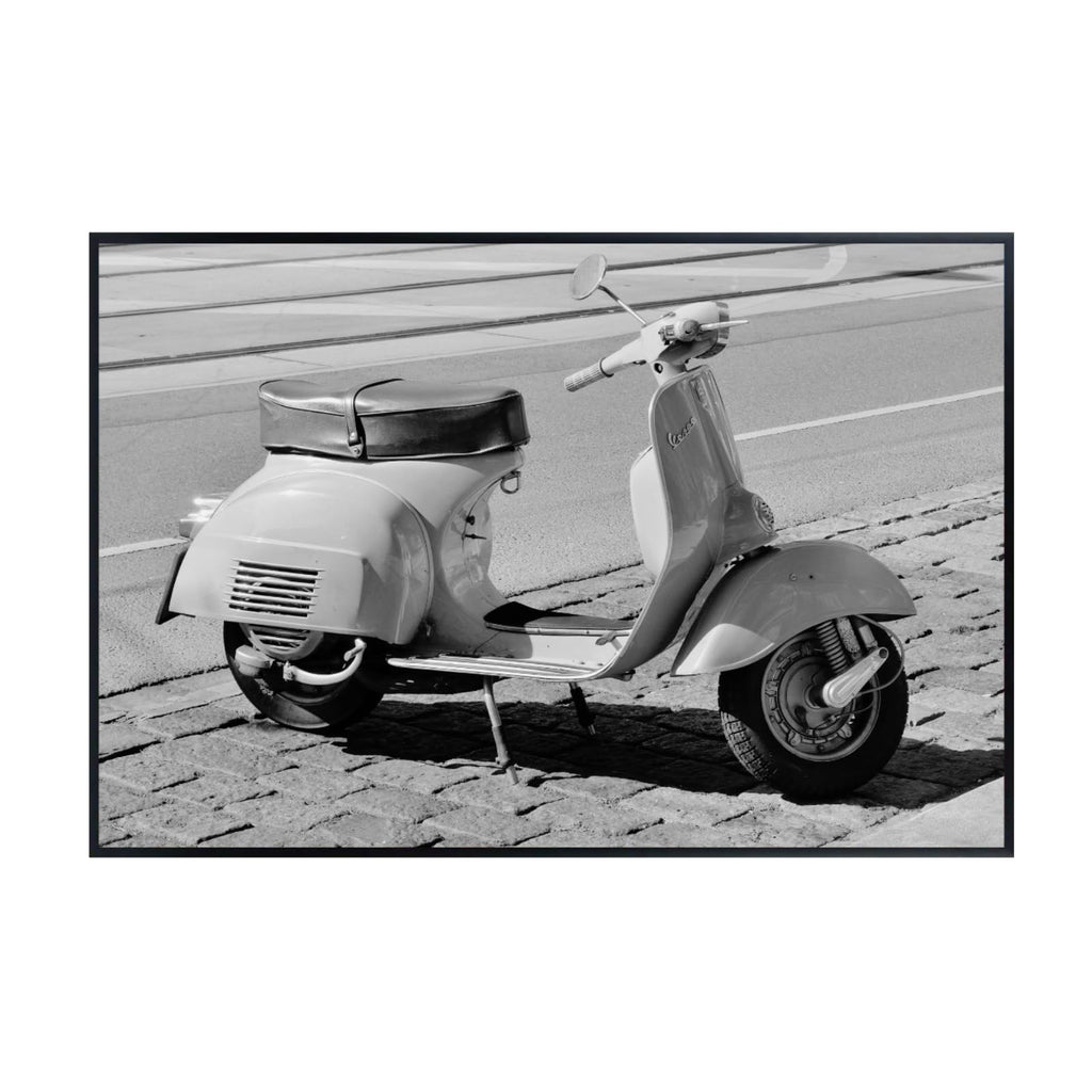 Vespa Scooter Poster – Modern Motor Scooter Wall Decor for Garage, Office, Living Room