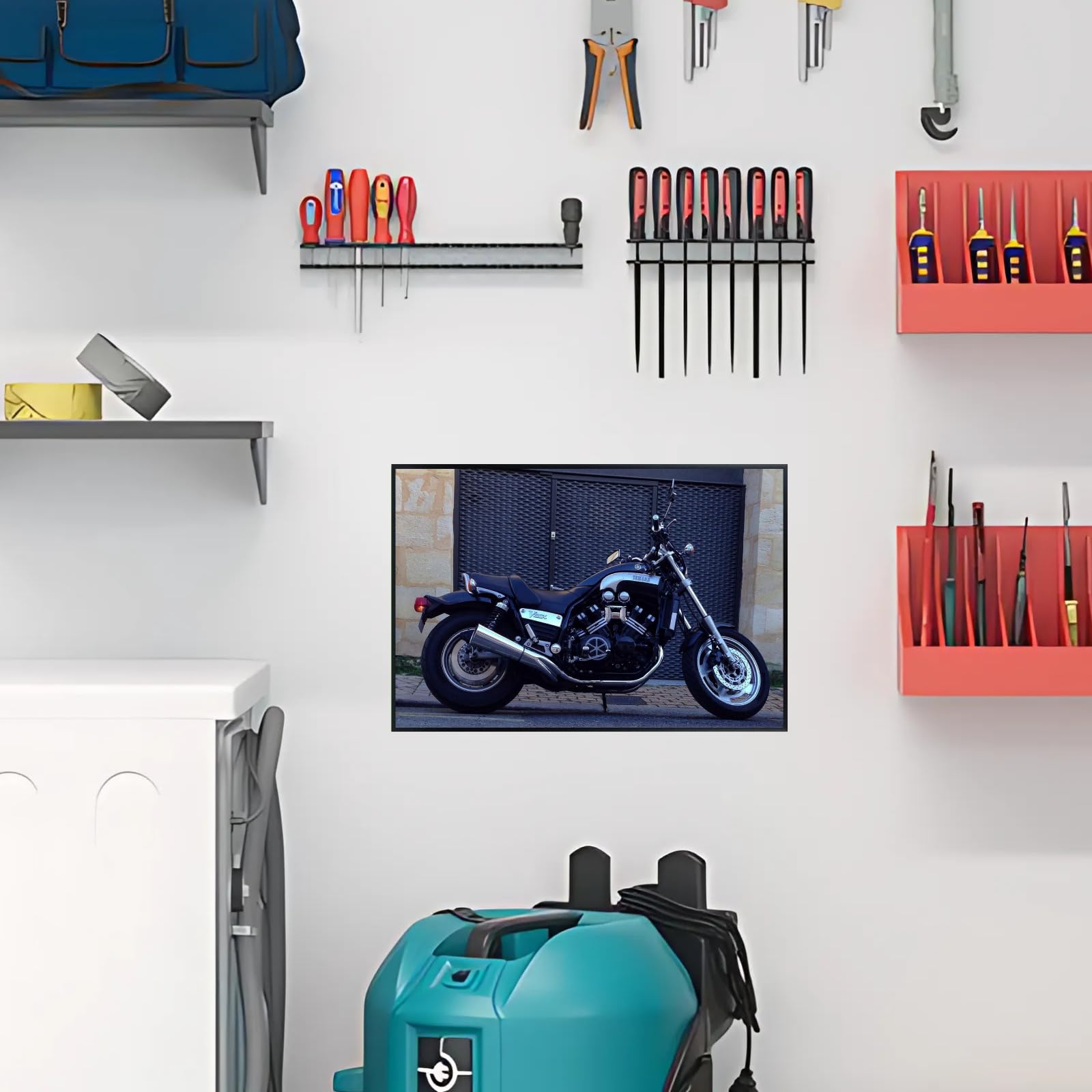 Yamaha VMAX Motorcycle Poster - Power Cruiser Wall Decor for Rider Garage, Living Room or Man Cave