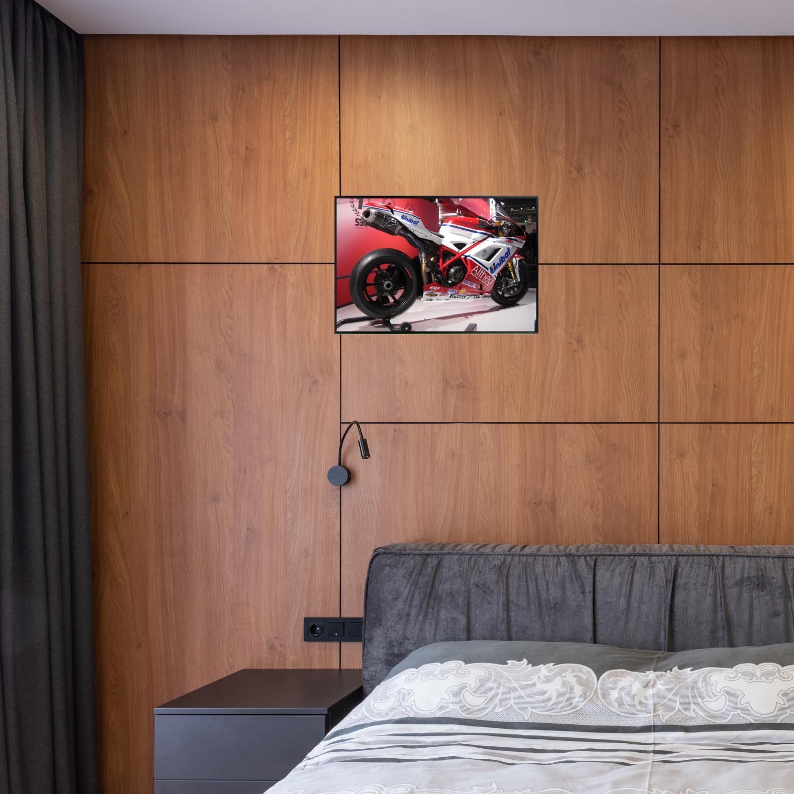 Ducati 1198 Superbike Poster - Sport Motorcycle Wall Art for Garage, Living Room or Office