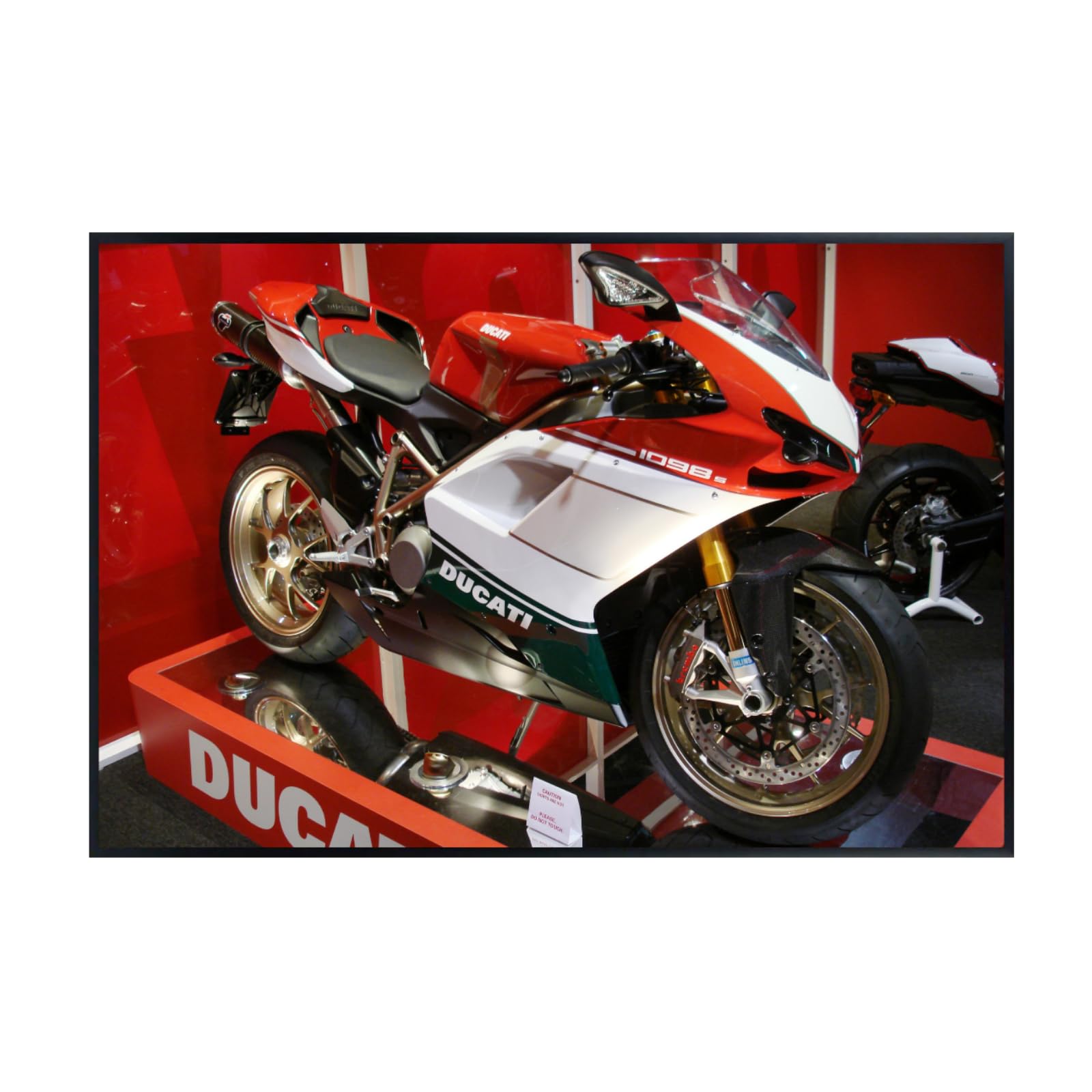Ducati 1098 S Tricolore Poster - Sport Motorcycle Wall Deco for Garage, Living Room or Man Cave