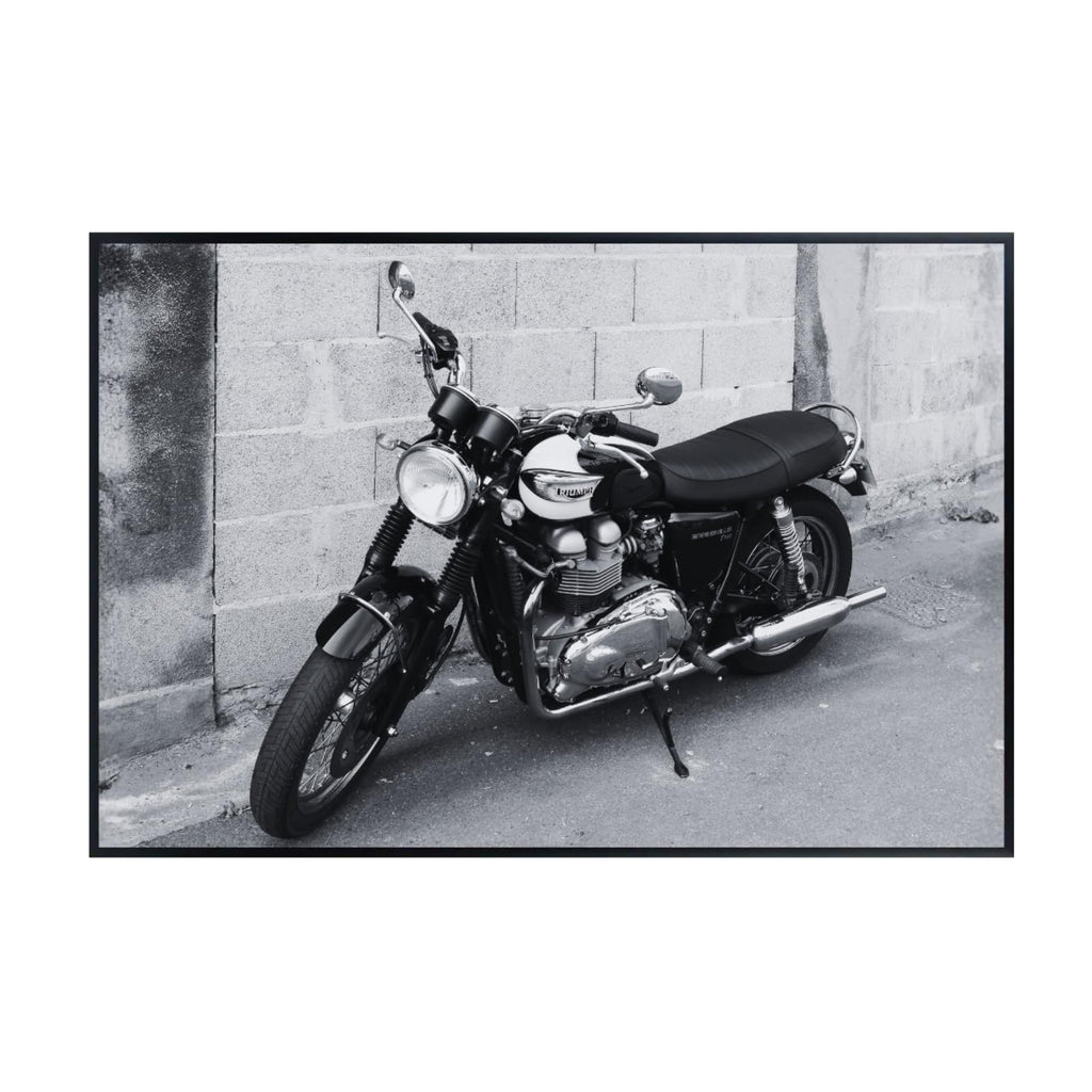 Triumph Bonneville T100 Motorcycle Poster – Classic Cafe Racer Wall Art for Garage, Office, or Man Cave