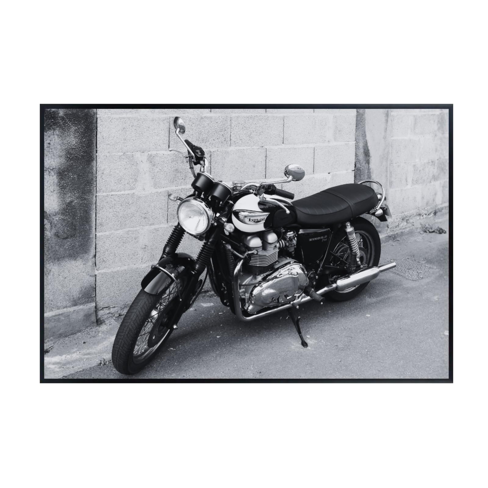 Triumph Bonneville T100 Motorcycle Poster – Classic Cafe Racer Wall Art for Garage, Office, or Man Cave