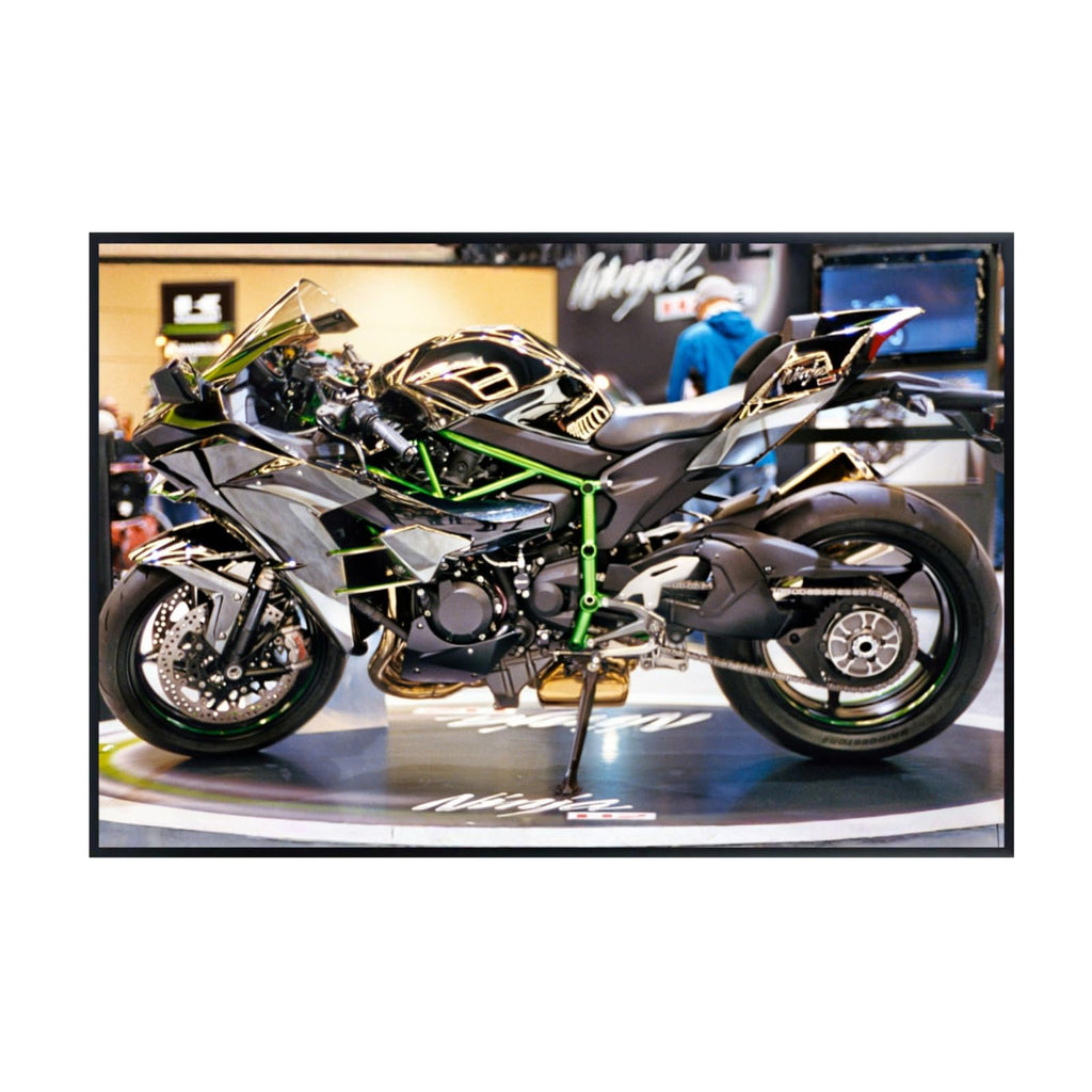 Kawasaki Ninja H2 Motorcycle Poster – Sports Bike Wall Art 
deco for Garage, Office, Bedroom or Man Cave