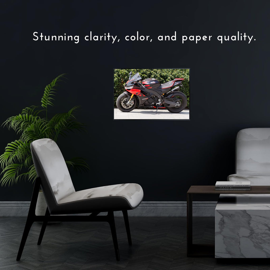 Aprilia RSV4 Motorbike Poster - Sportbike Wall Art Decor for Garage, Office, or Rider Spaces