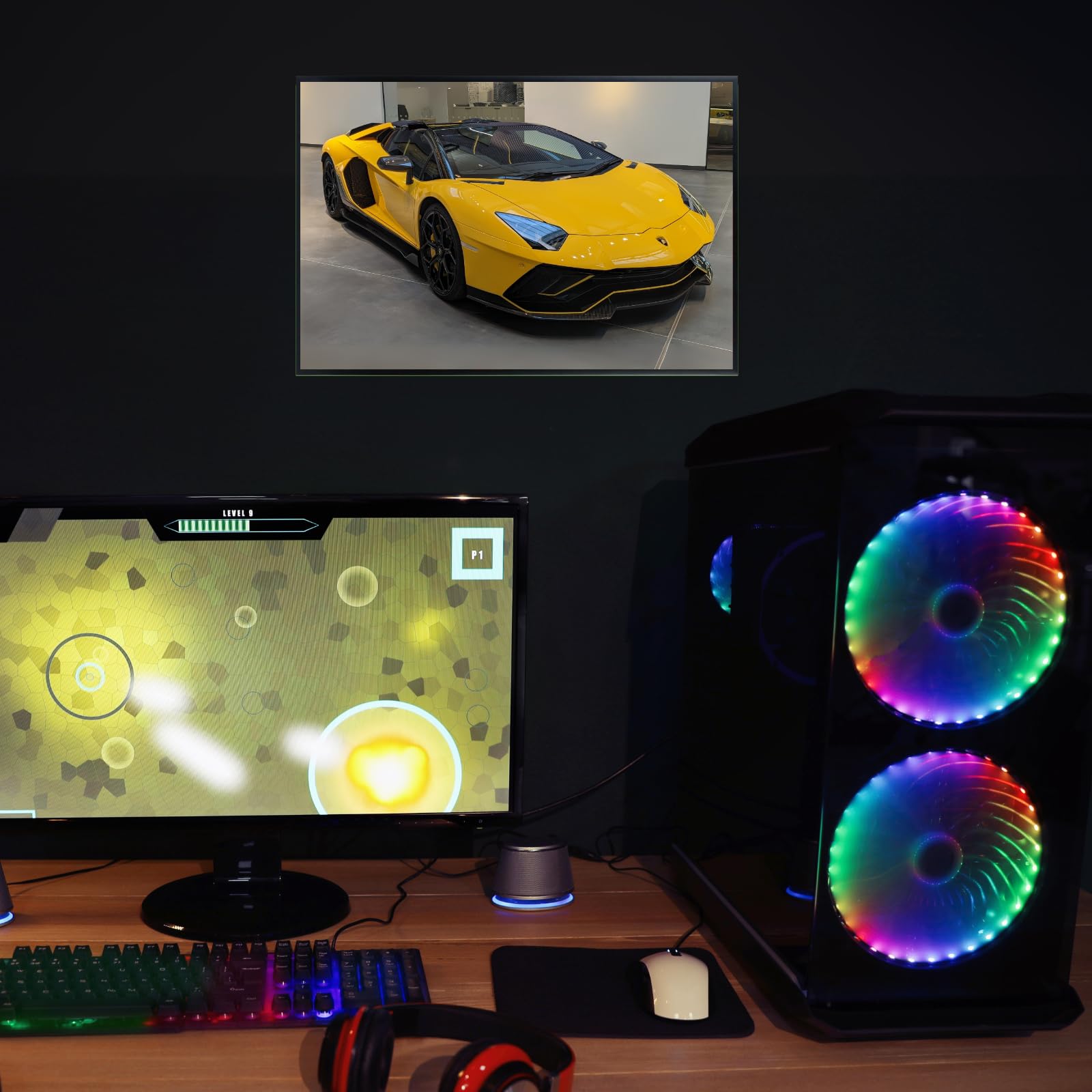 Blessed Posters Lamborghini Aventador SVJ Poster – Exotic Luxury Hypercar Wall Art Print for Garage Office Bedroom Living Room Décor – Automotive Gift