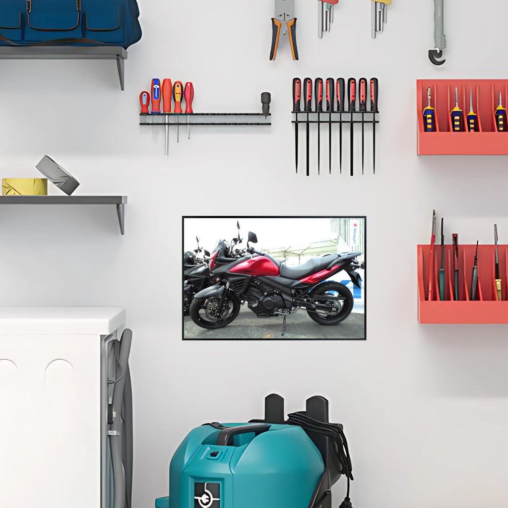 Suzuki V-Strom 650 Motorcycle Poster - Adventure Touring Sportbike Wall Decor for Garage, Living Room or Man Cave
