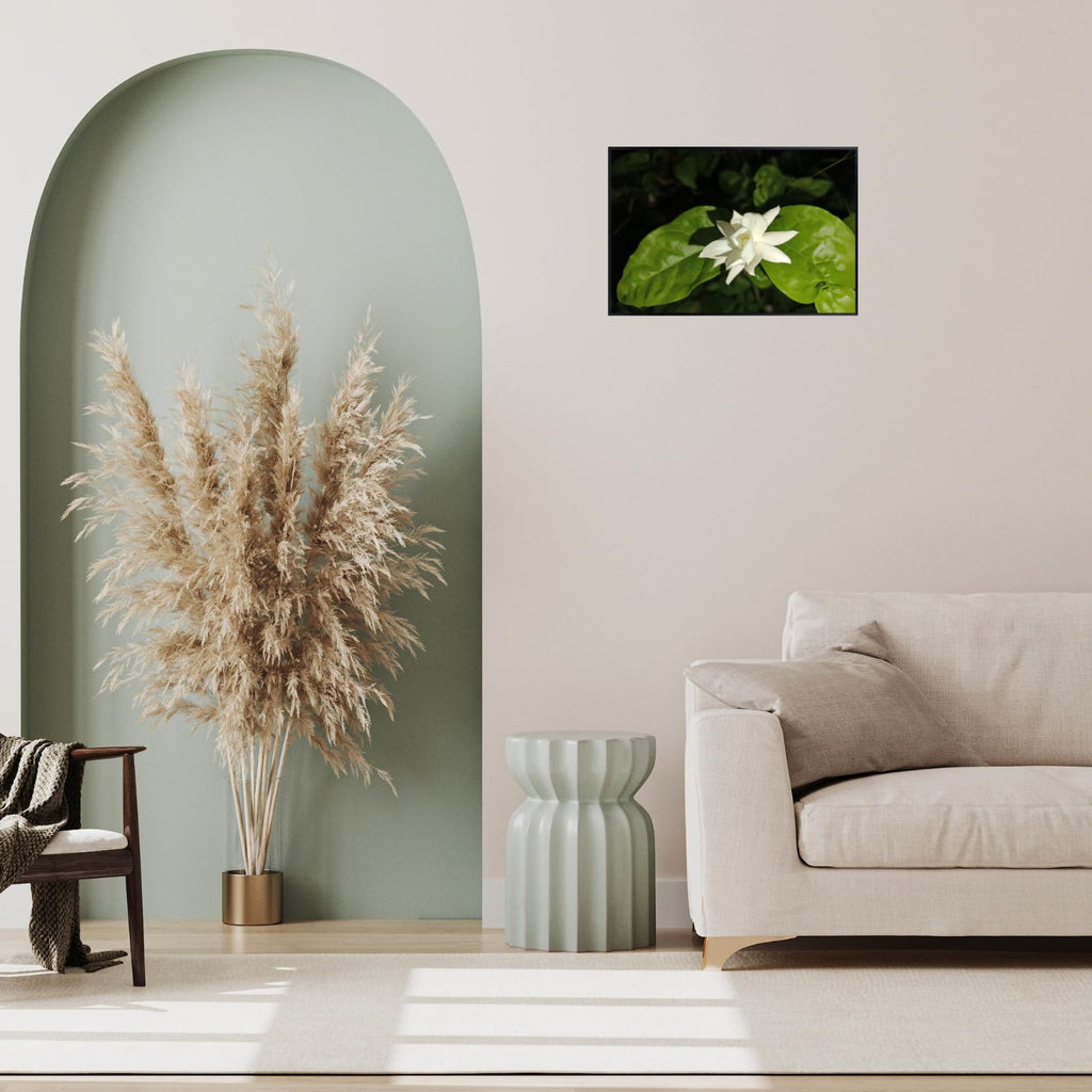 Jasminum Sambac Wall Art Poster – Floral Botanical Print, Elegant Home Decor for Living Room, Bedroom, Office, or Nursery