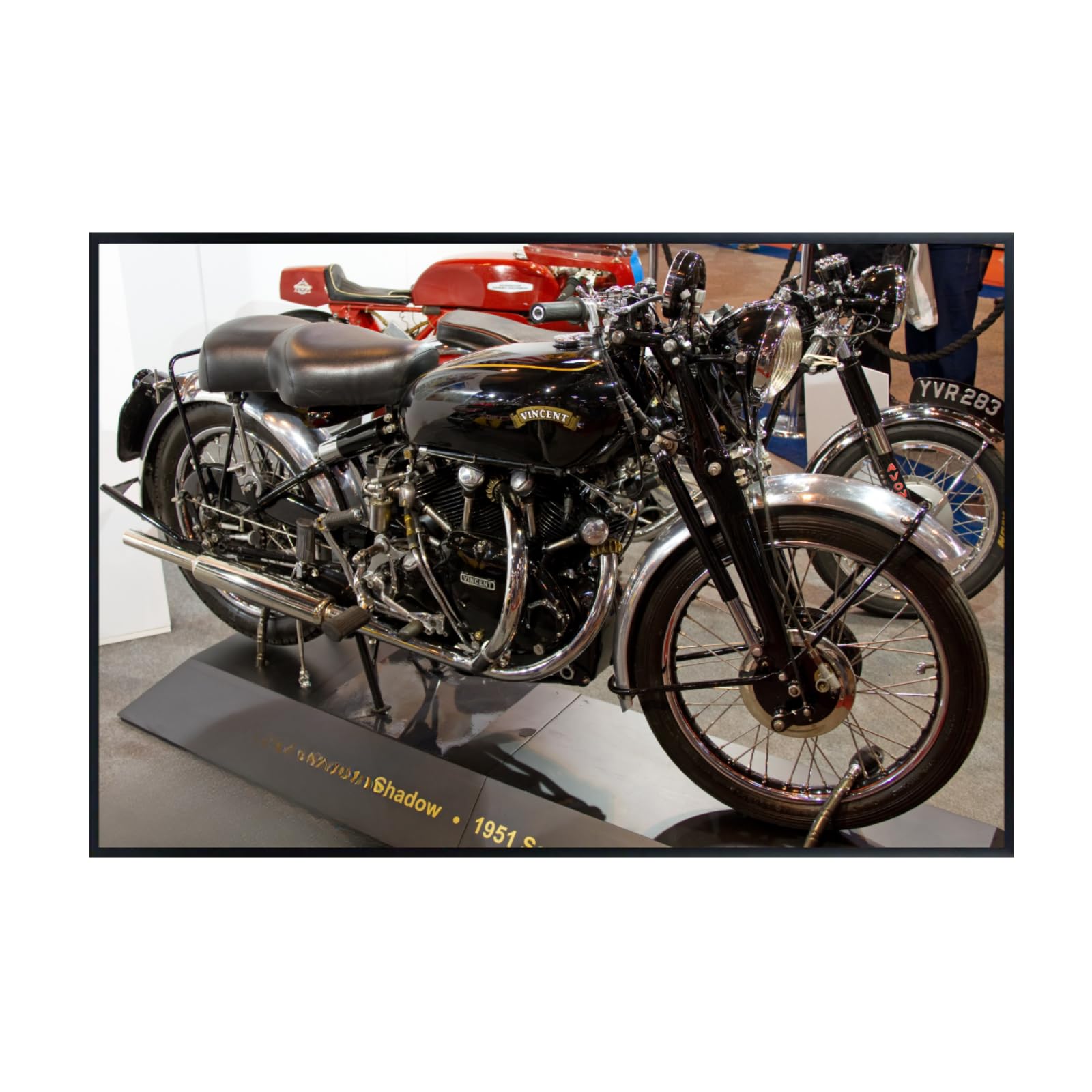 Vincent Black Shadow Motorcycle Poster – Vintage Bike Wall Art Print for Garage, Office, or Bedroom Decor