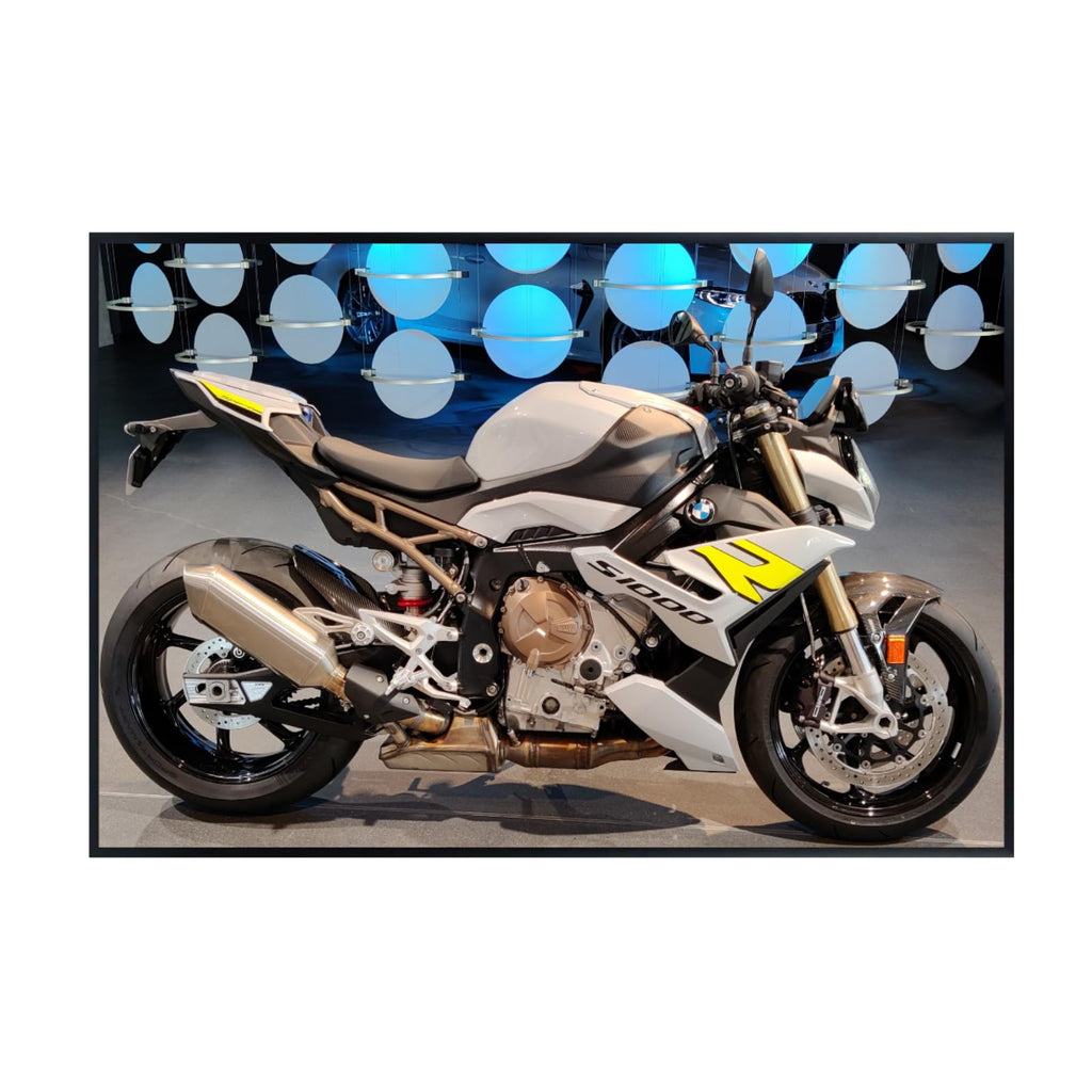 BMW S1000R Motorcycle Wall Art Poster – Modern Motorbike Decor for Garage, Office, or Living Room