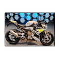 BMW S1000R Motorcycle Wall Art Poster – Modern Motorbike Decor for Garage, Office, or Living Room