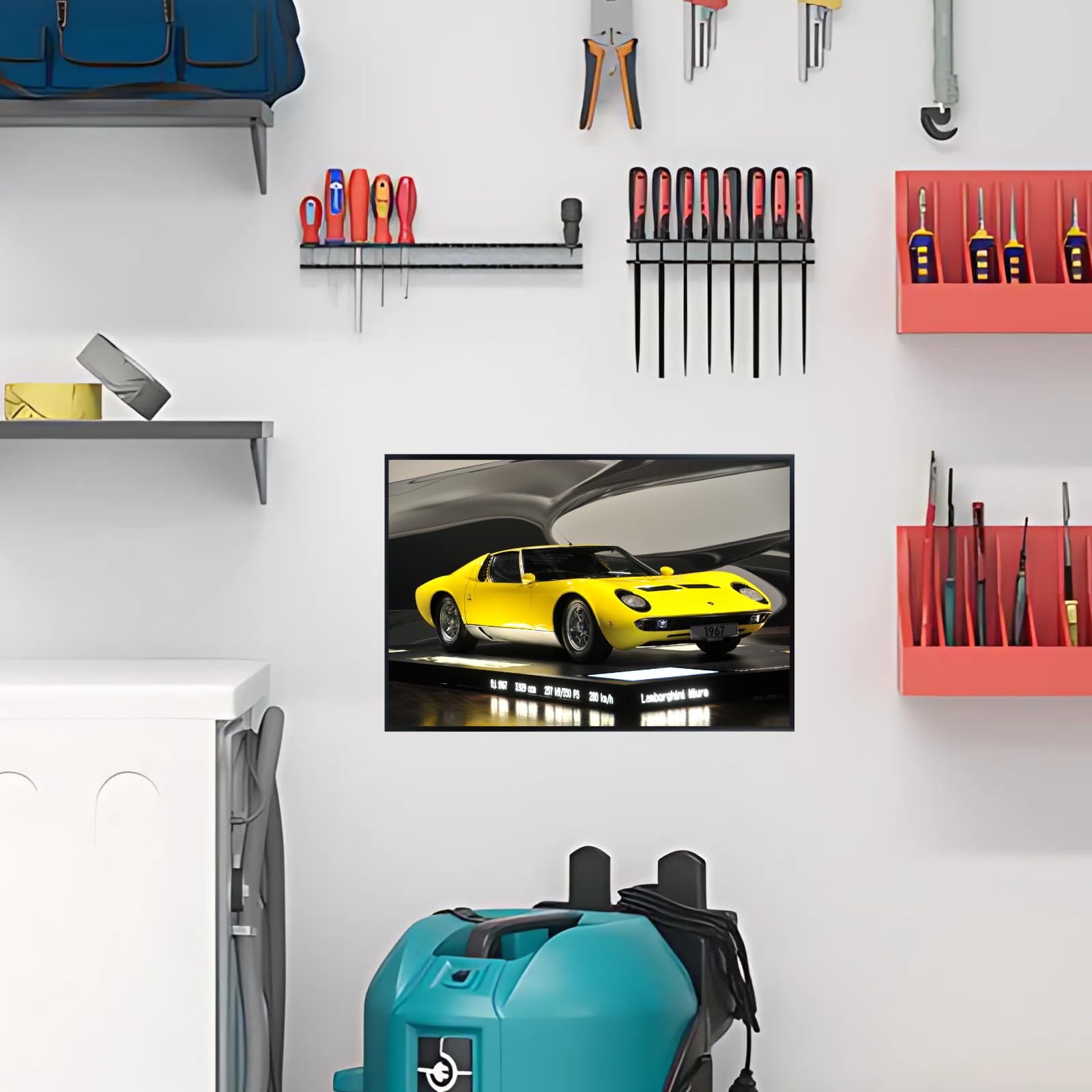 Blessed Posters Lamborghini Miura Poster Luxury Classic Supercar Wall Art Print for Living Room Bedroom Garage Décor