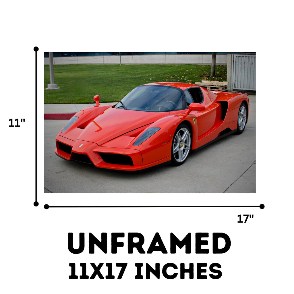 Blessed Posters Ferrari Enzo Poster – Exotic Luxury Supercar Wall Art – Italian Sports Car Print for Garage Office Bedroom Living Room Décor