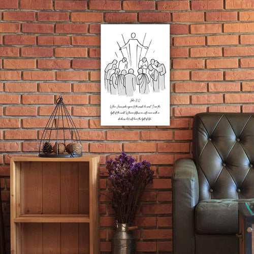 Bible Verse Wall Art Poster John 8:12 Scripture Print Christian Home Decor Religious Gift Spiritual Decoration