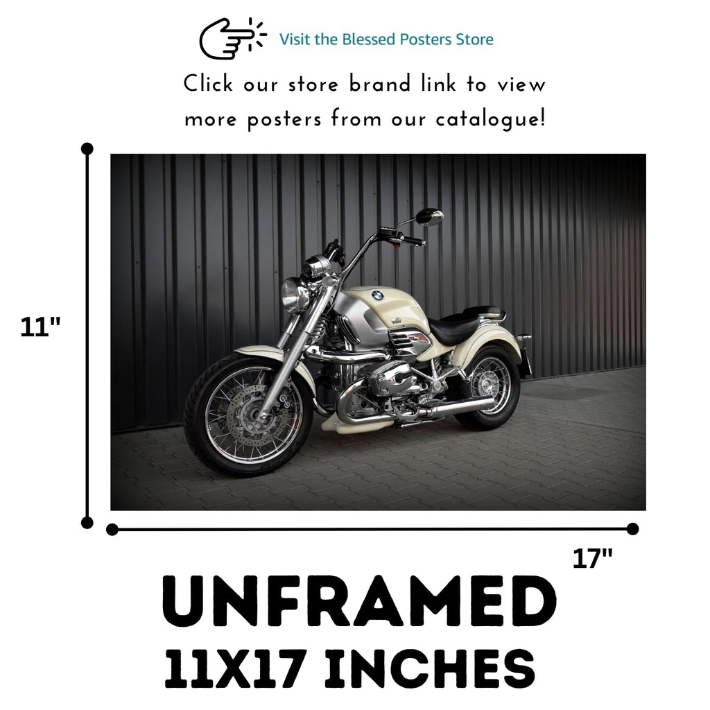 BMW Motorcycle Wall Art Poster - Motorbike Decoration for Garage, Office, or Living Room
