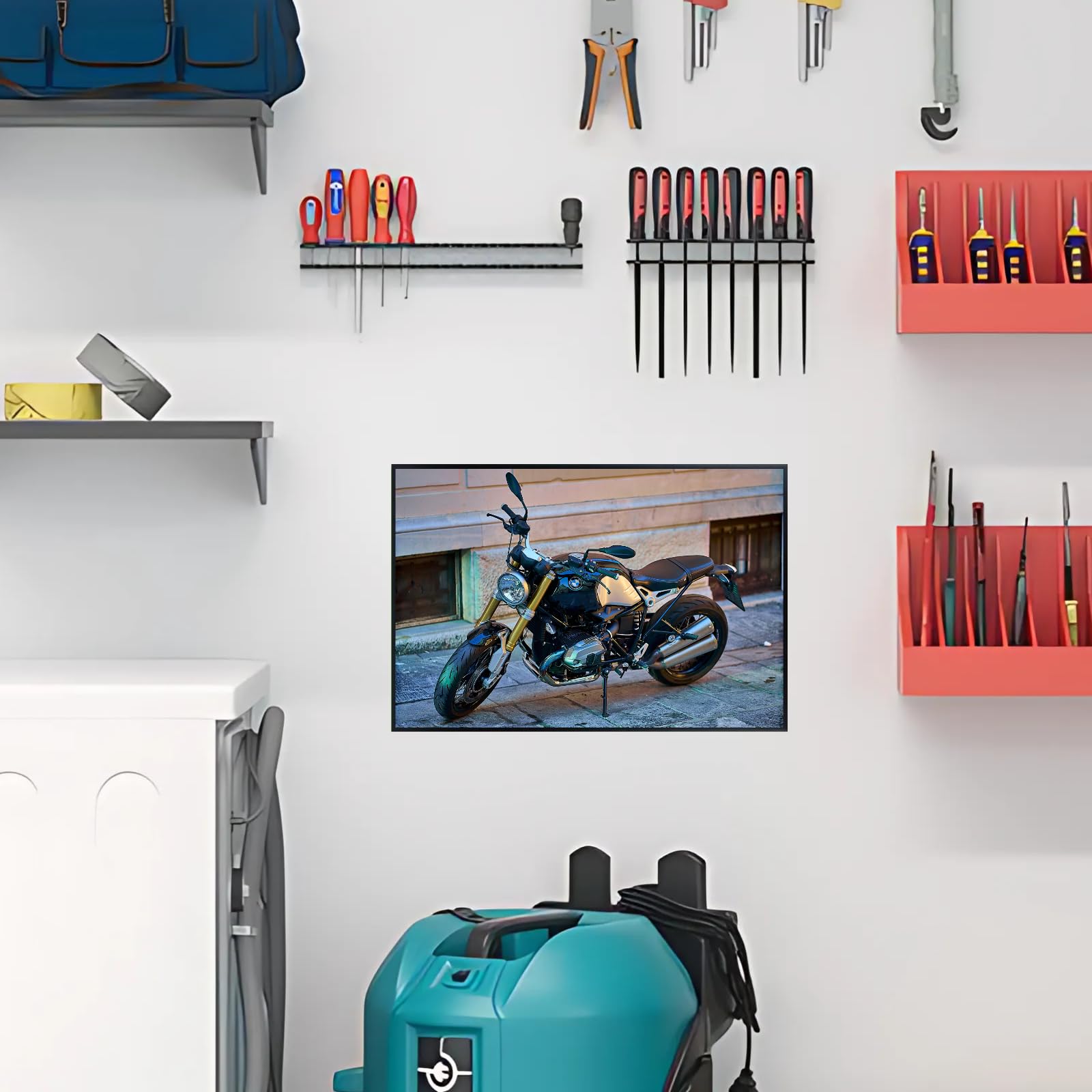 BMW R nineT Motorbike Poster - Motorcycle Wall Art Deocr for Garage, Living Room or Man Cave