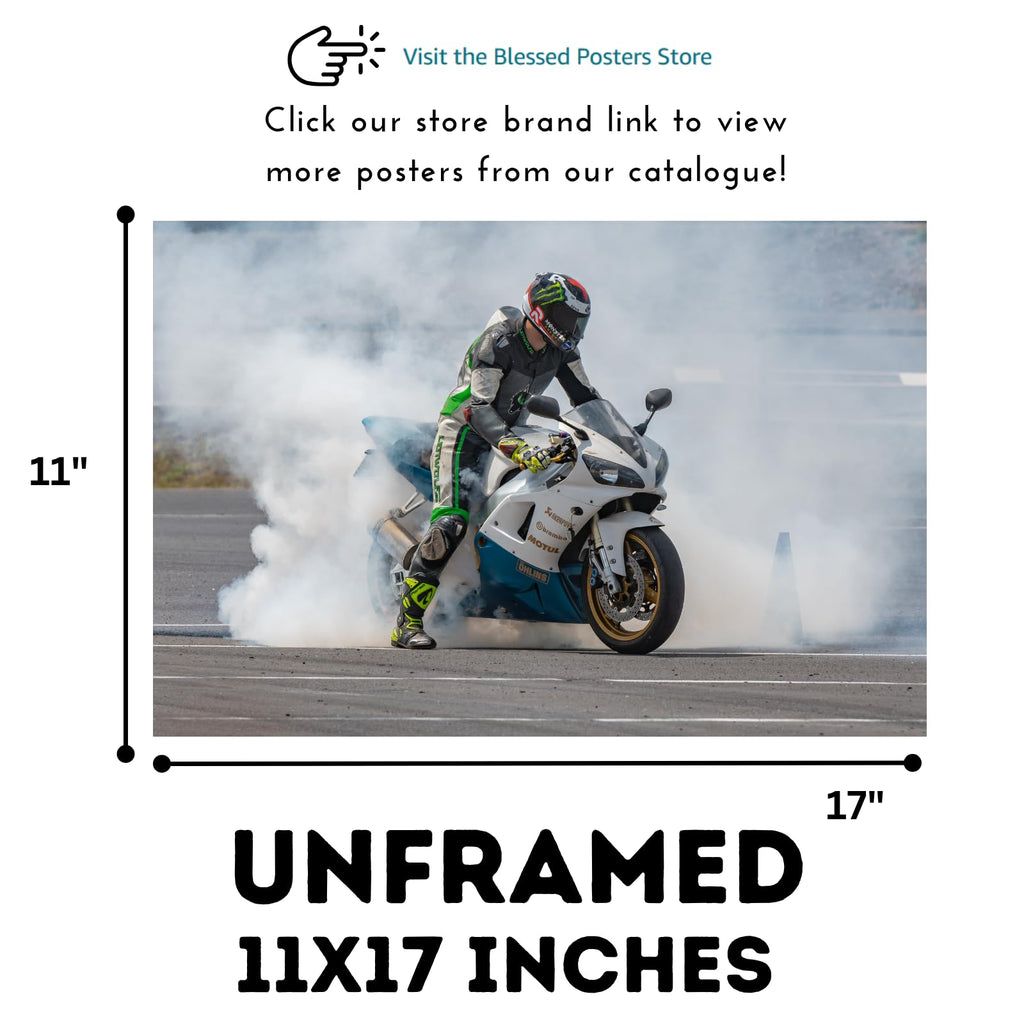Yamaha YZF-R1 Motorcycle Poster - Sport Bike Wall Art for Garage, Office, or Man Cave Gift for Riders and Collectors