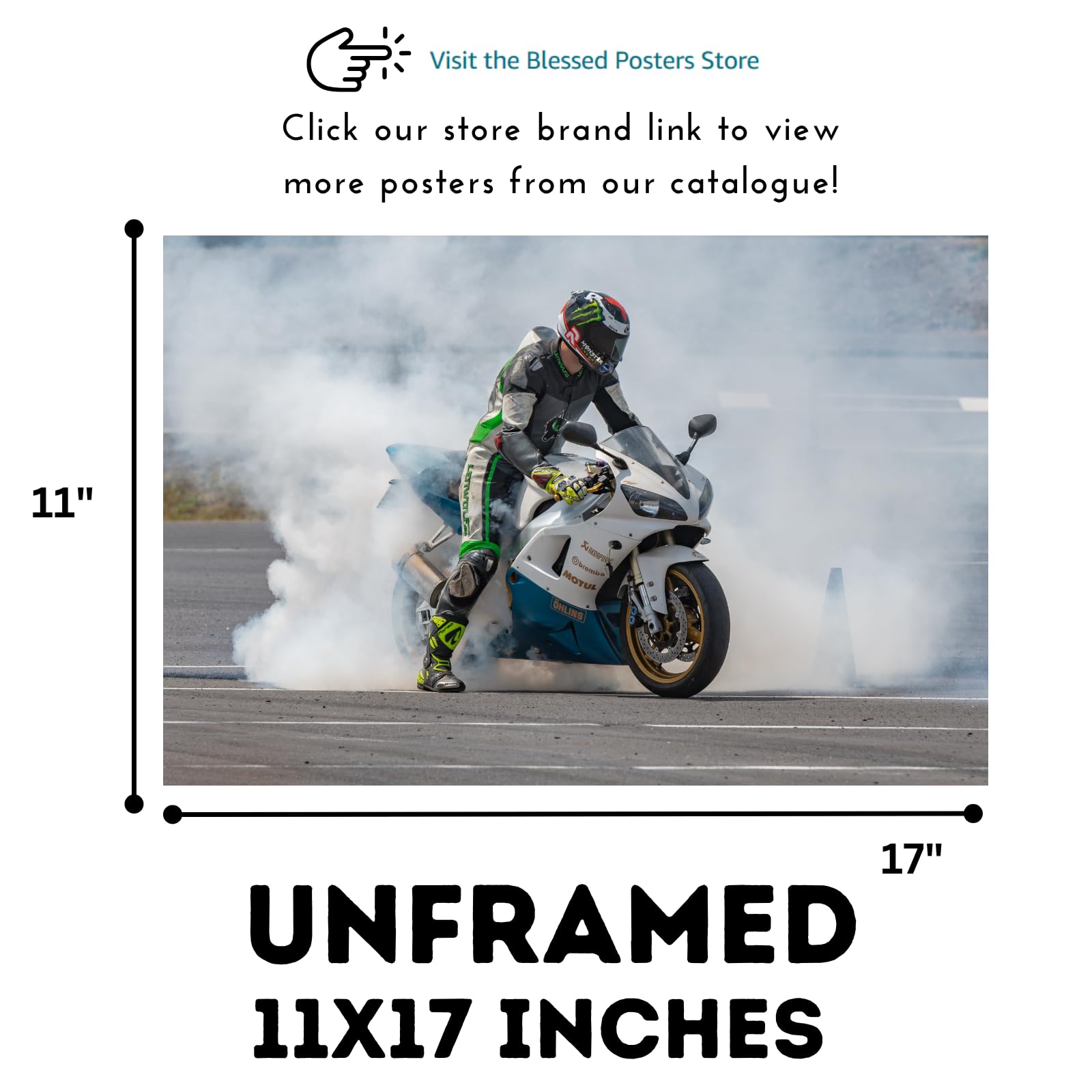 Yamaha YZF-R1 Motorcycle Poster - Sport Bike Wall Art for Garage, Office, or Man Cave Gift for Riders and Collectors