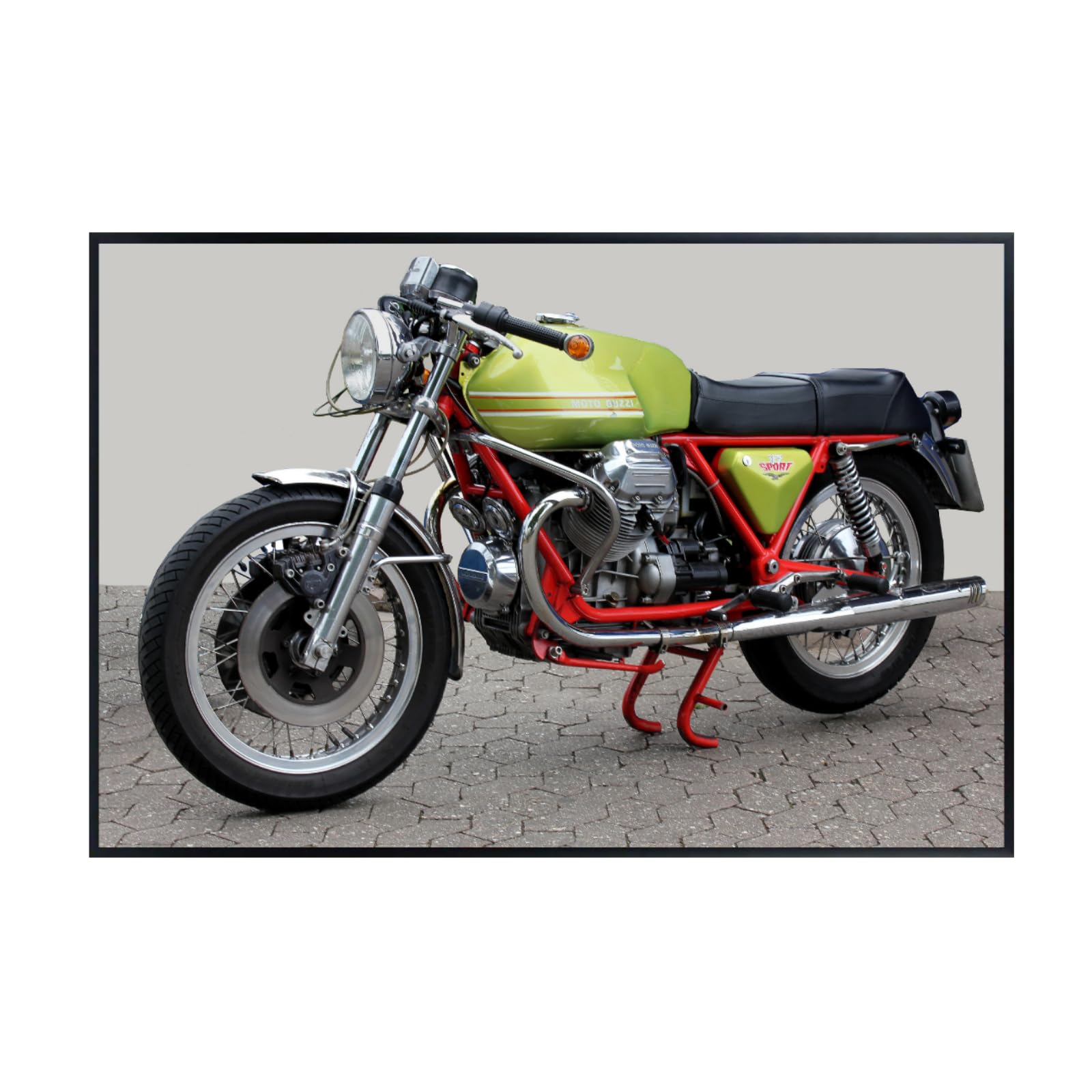 Moto Guzzi V7 Motorcycle Poster - Vintage Motorbike Wall Art Decor for  Garage, Office, or Man Cave