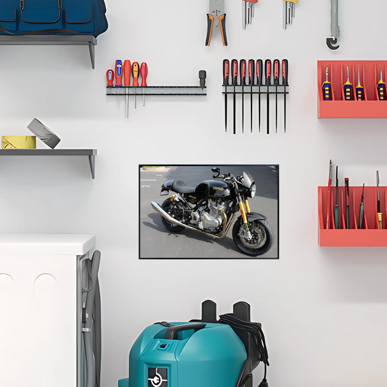 Norton Commando Wall Art Poster – Vintage Bike Wall Deco for Garage, Office, or Bedroom Decor