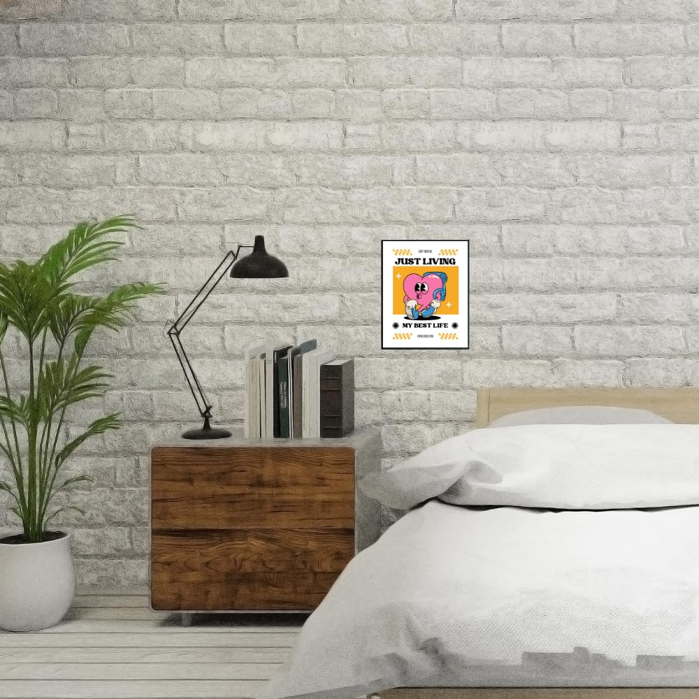 Living My Best Life Positive Affirmation Wall Art Motivational Poster Room Decor for Girls Women Bedroom Home