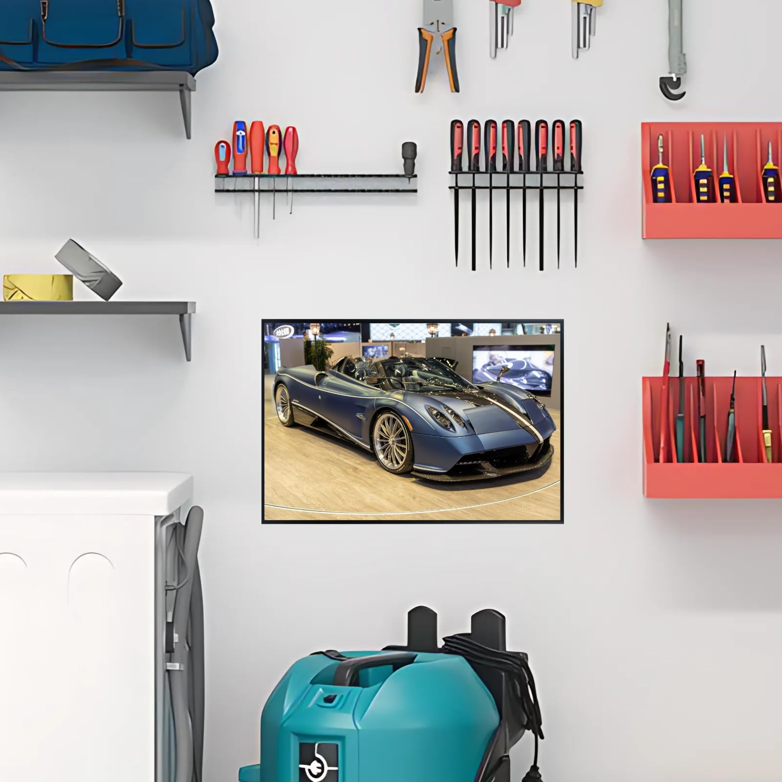Blessed Posters Pagani Huayra Poster – Exotic Hypercar Wall Art Print for Garage Office Bedroom Living Room Décor – Luxury Car Gift