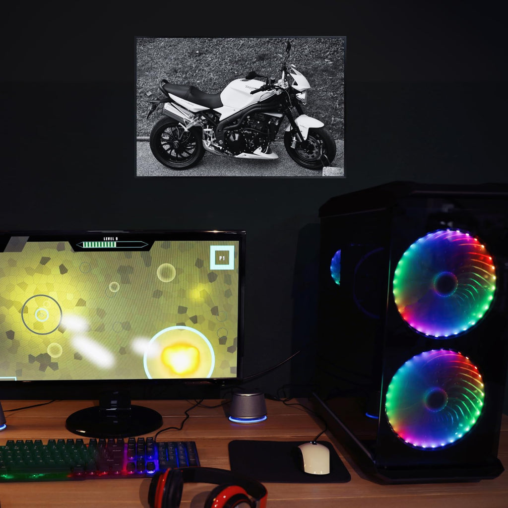 Triumph Speed Triple Motorcycle Poster - Sportbike Wall Art Print for Garage, Office or Living Room