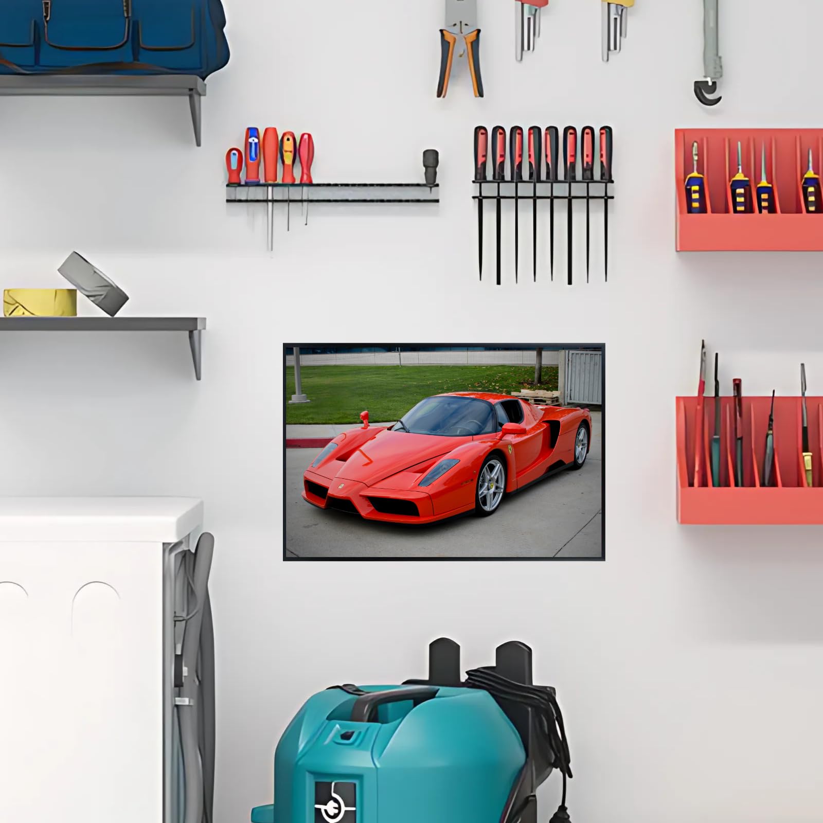 Blessed Posters Ferrari Enzo Poster – Exotic Luxury Supercar Wall Art – Italian Sports Car Print for Garage Office Bedroom Living Room Décor