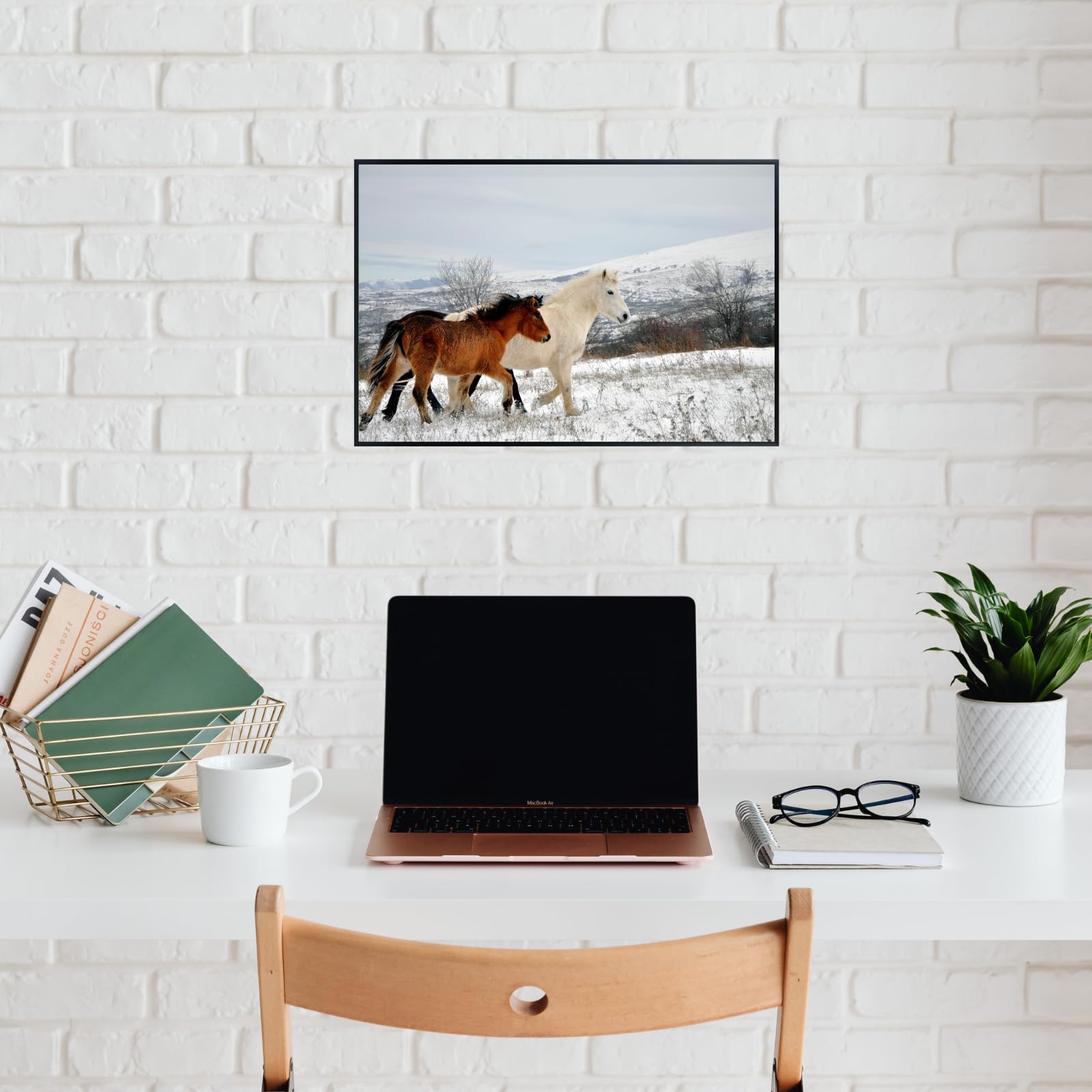 Wild Horses Poster – Scenic Wildlife Nature Wall Art Print for Living Room, Bedroom, Office, Home Decor or Study places
