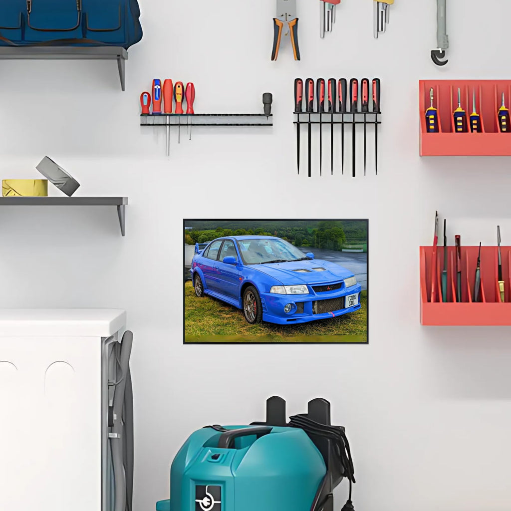 Blessed Posters Mitsubishi Lancer Evolution VI Wall Poster – Legendary JDM Performance Car Art for Garage Bedroom Office or Living Room – Collector Tuner Decor