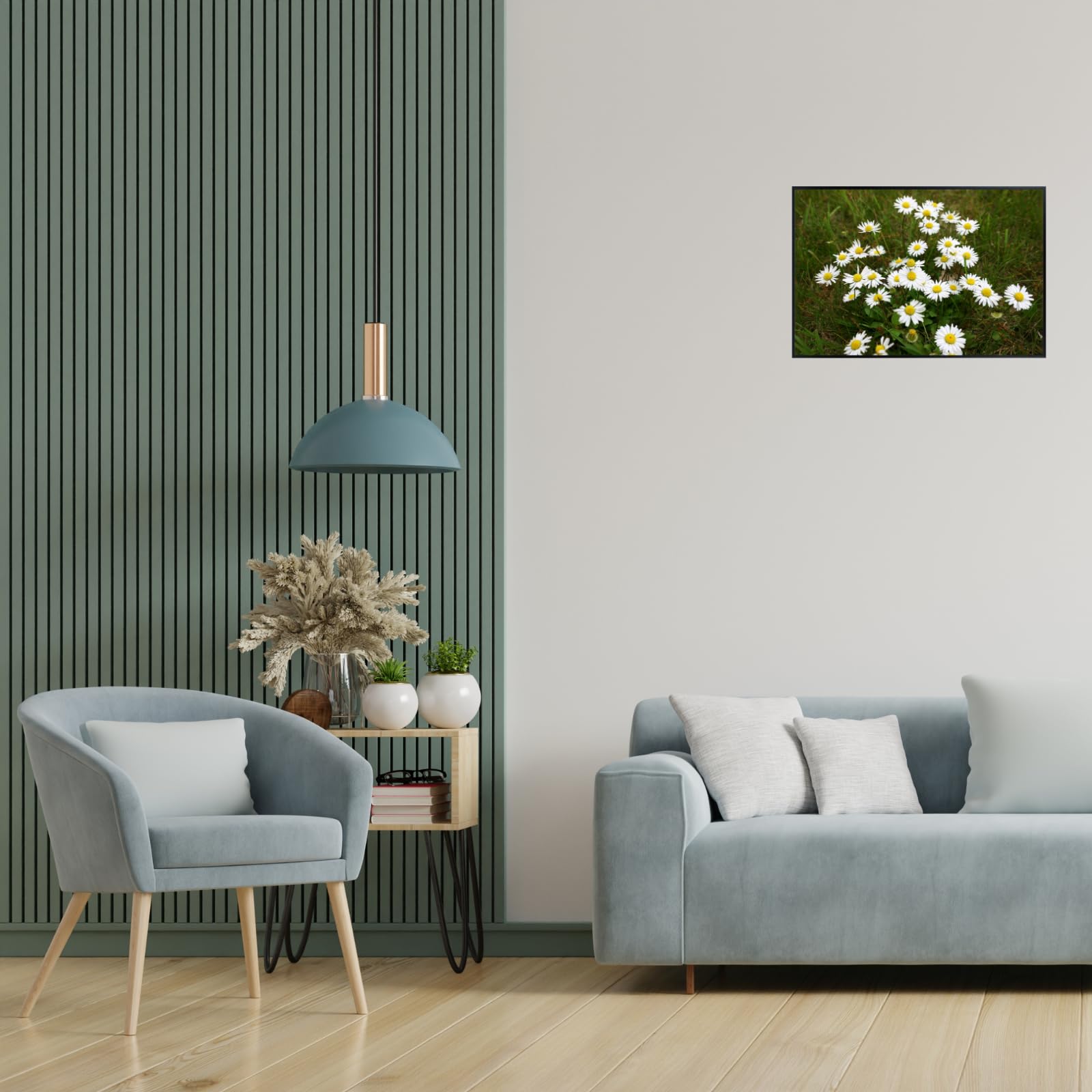 White Daisy Flower Wall Art Poster – Minimalist Floral Print for Bedroom, Living Room, or Office – Modern Botanical Home Decor, Nature-Inspired Aesthetic Artwork
