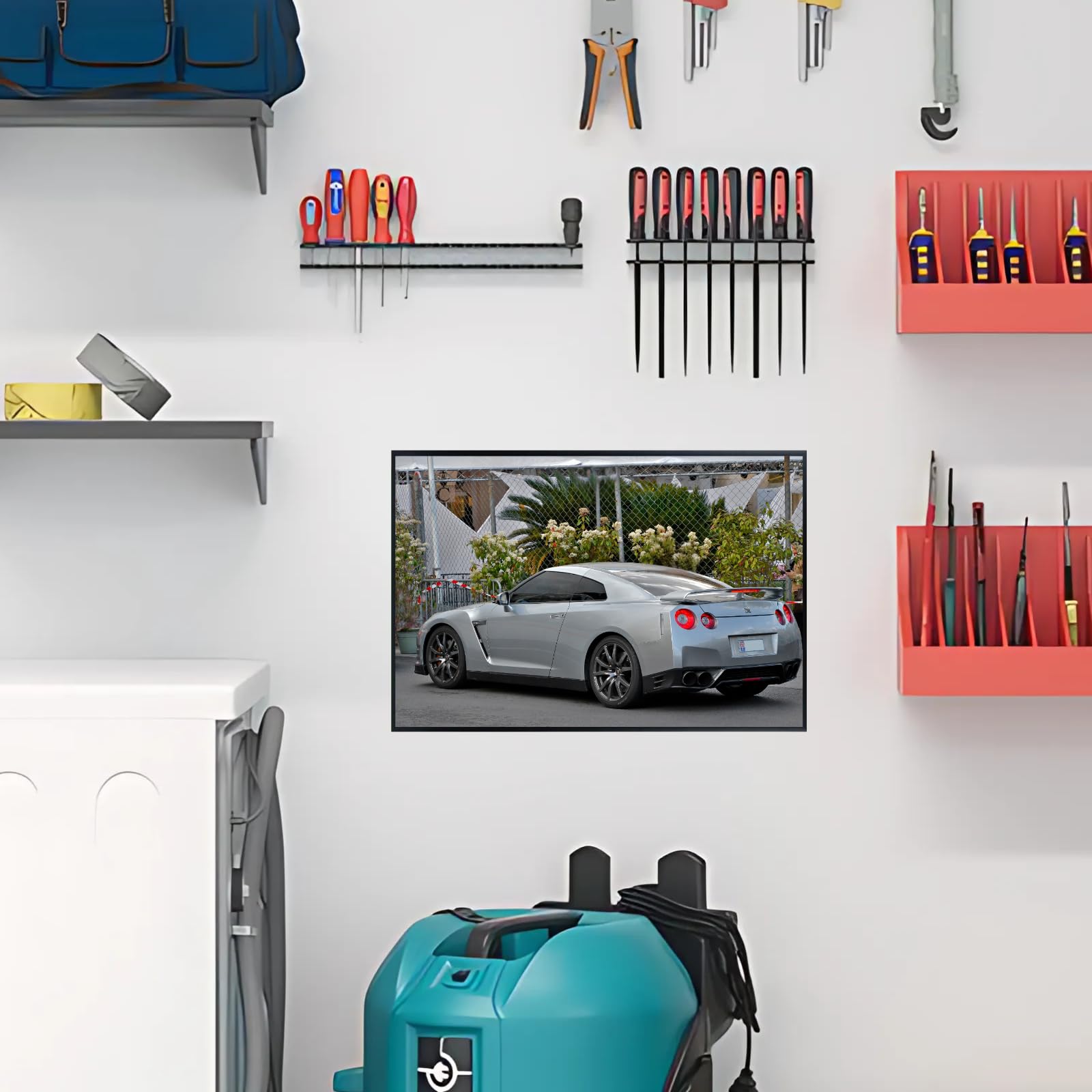 Blessed Posters Nissan GT-R Wall Art – Retro JDM Poster for Garage, Living Room, or Studio – Vintage Japanese Racing Car Print – Classic Automotive Decor for Car Enthusiasts