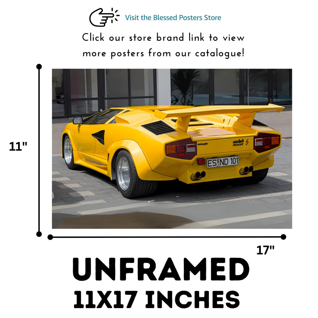 Blessed Posters Lamborghini Countach Poster Exotic Car Wall Art Classic Supercar Print Garage Office Home Decoration
