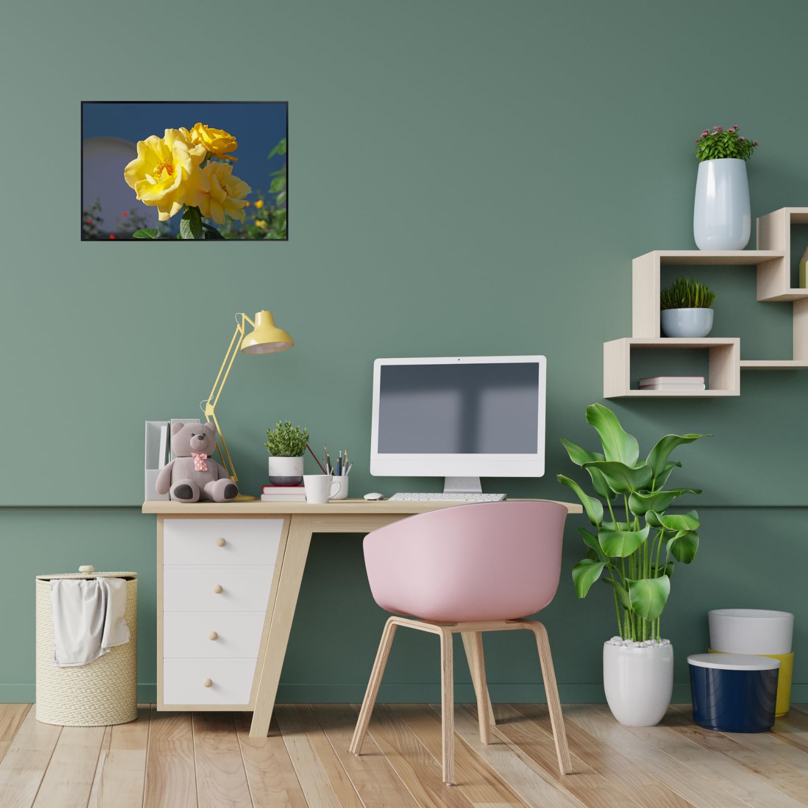 Yellow Rose Poster Botanical Print Floral Wall Art for Living Room Home Decor