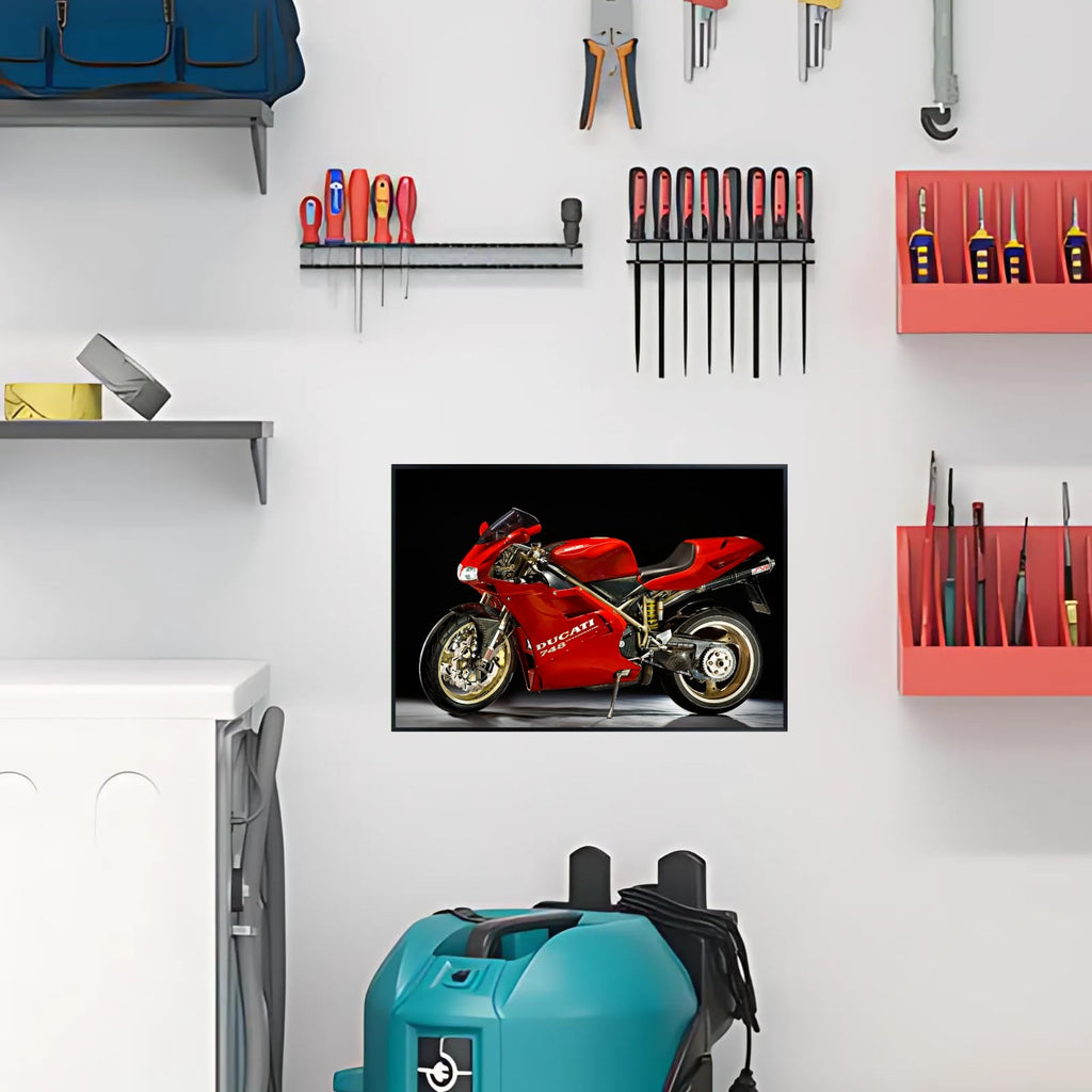 Ducati Motorcycle Wall Art Poster – Modern Motorbike Decor for Garage, Office, or Living Room